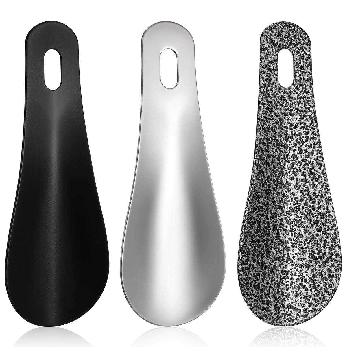 SHENLIU Pack of 3 Small Shoe Horn 10 cm Mini Metal Shoe Horn Short Travel Shoe Horn Mini Shoe Horn with Wall Mount Stainless Steel Shoe Aid for Tightening for Men Women Seniors