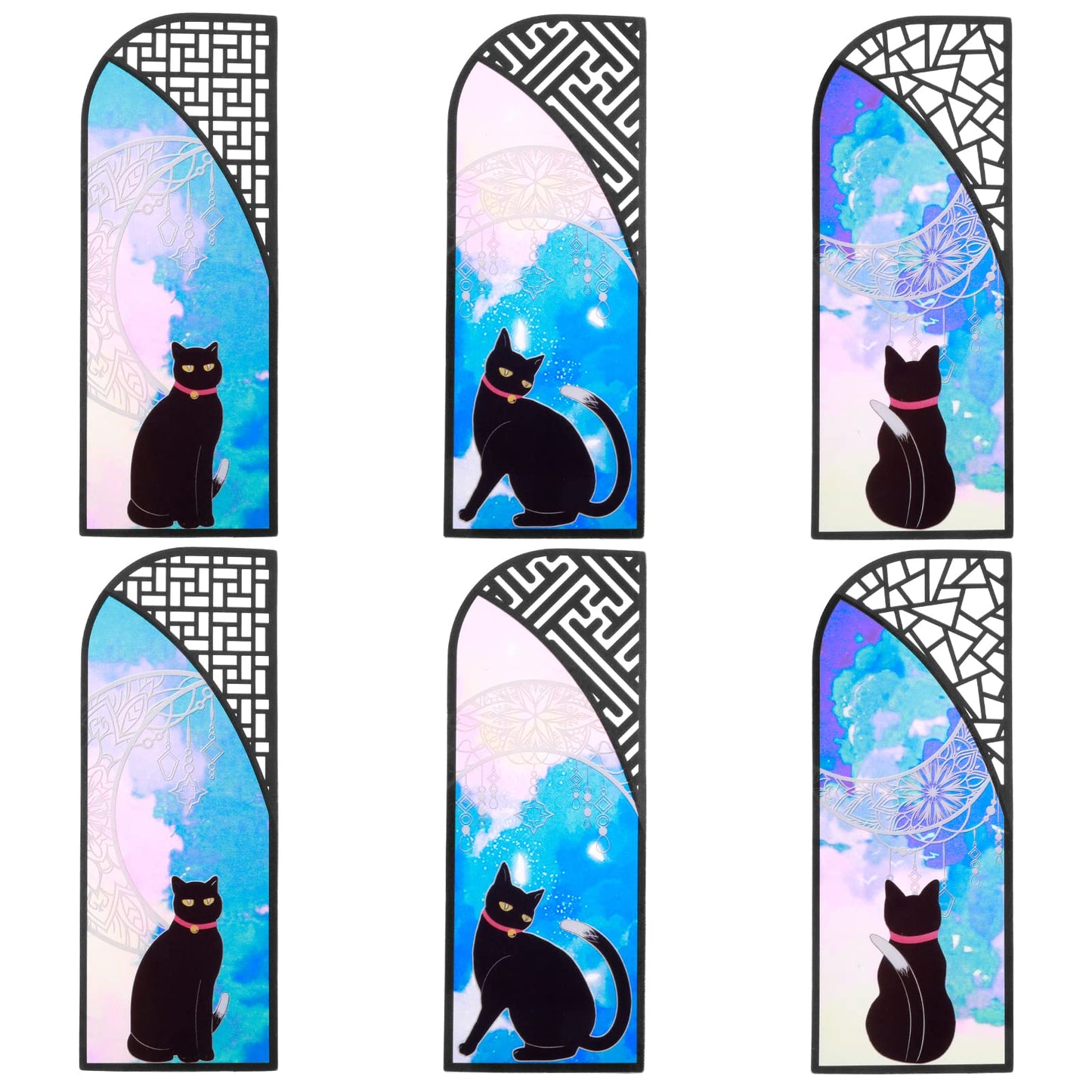 TIESOME 6Pcs Cat Shape Bookmarks, Cute Animal Waterproof Bookmarks for Book Lovers Women Men Bookmark Students Classroom Gifts School Prize Reading Present