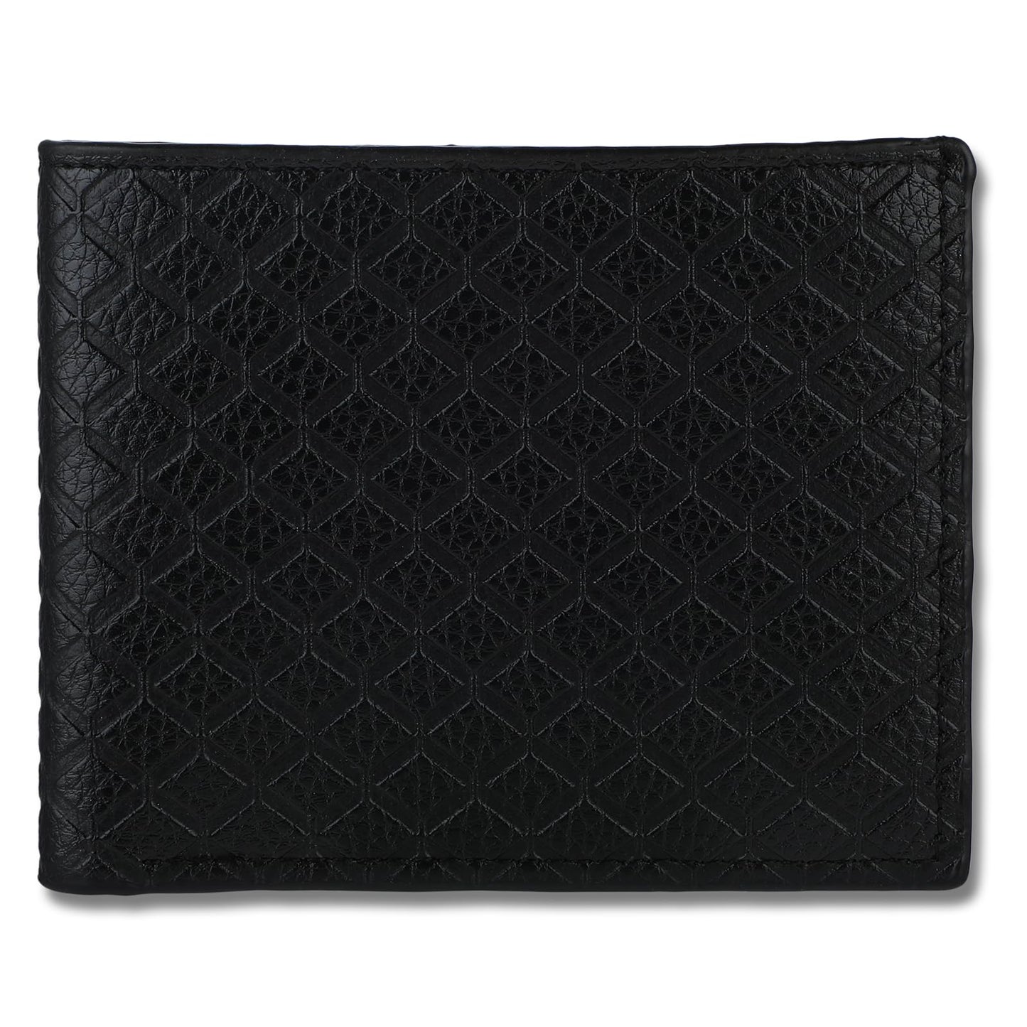 simarro Men's Bifold Wallet, Soft PU Diamond Plaid Multi-Card Wallet Portable Short Wallet Slim Minimalist Wallets for Men and Women Large Capacity Coin Purse with ID Window Card Case(Black)