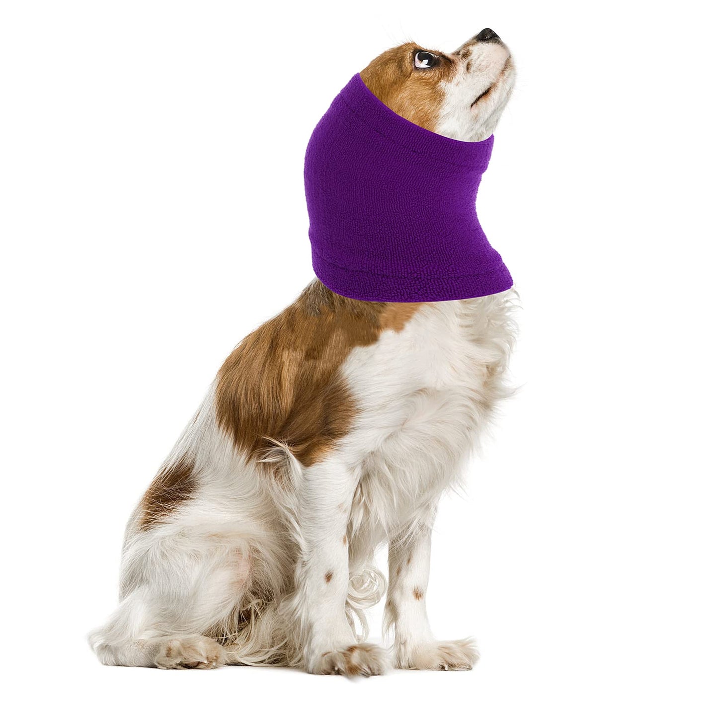 cobee Dog Snood for Dog Neck and Ear Warmer, Dog Snood Dog Neck and Ears Warmer Dog Neck Ear Warmer Hood Pet Dog Earmuff for Wearing in Bathing Grooming Waterproof Reducing Noise Helps Calm(Purple, M)