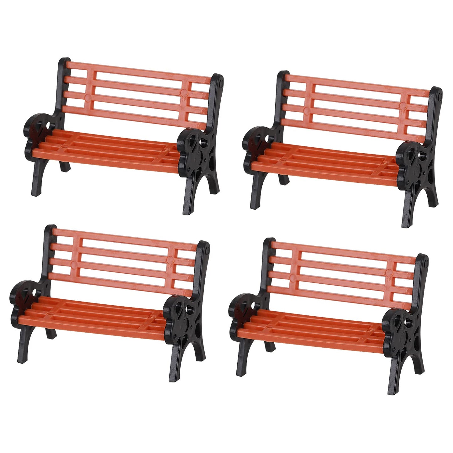 cobee Miniature Dollhouse Bench, Plastic Doll House Bench Mini Park Benches Model Park Bench Dollhouse Furniture Park Street Bench Chair Model for Doll Accessories Decor