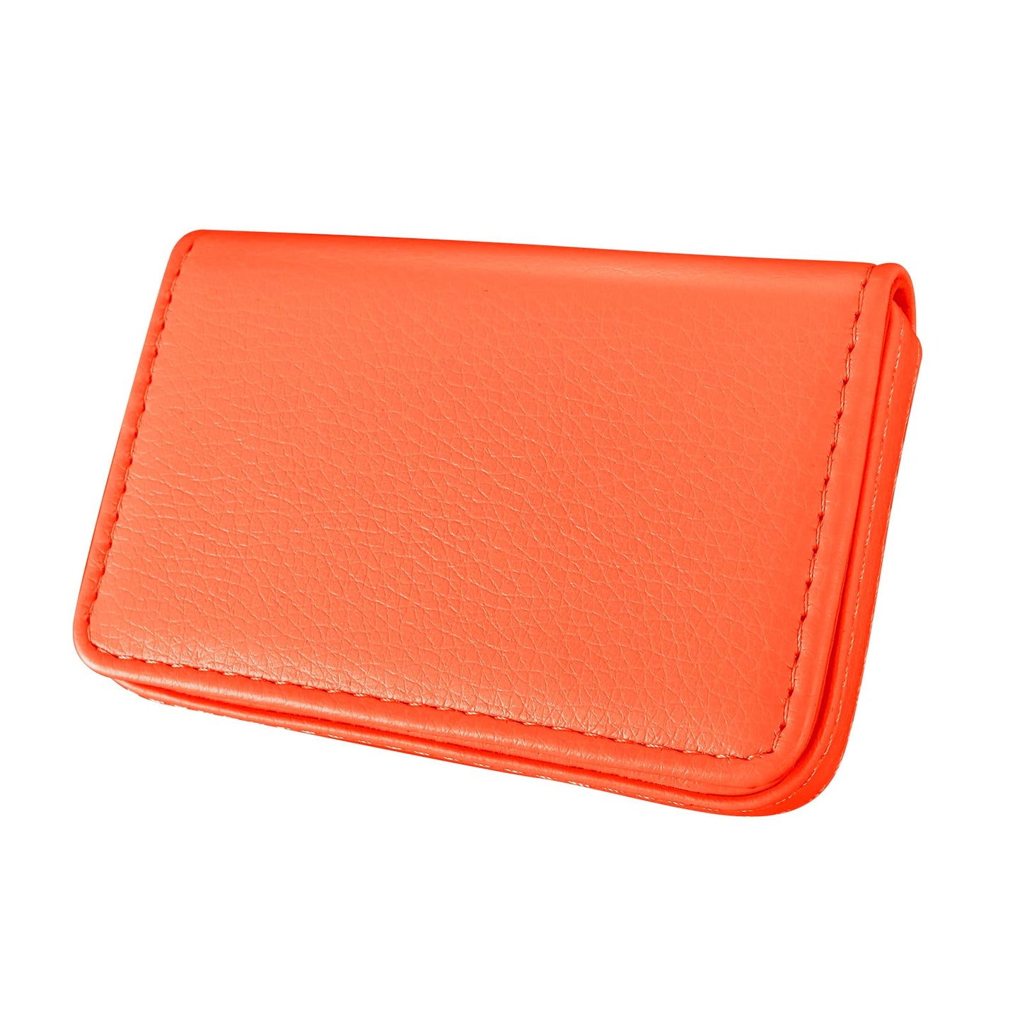 Giantree Credit Card Holder for Women, PU Leather Lychee Pattern Coin Purse Business Name Card Case with Magnetic Shut Business Organizer Bag for Men & Women Bank Card Case(Orange)