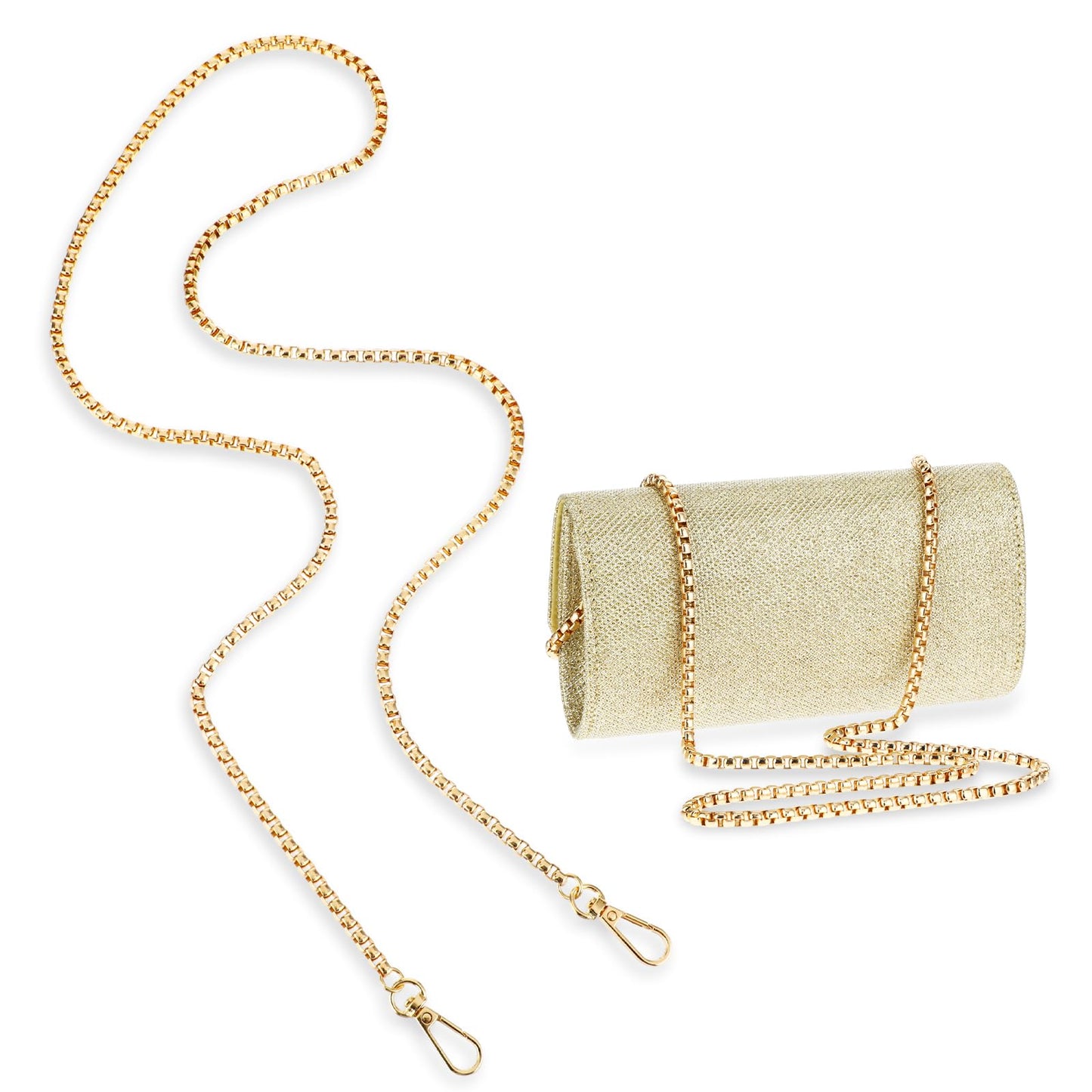 Giantree 47"/120cm Purse Chain Strap, Shoulder Cross Body Sling Chain Wallet Strap Crossbody Replacement Chain DIY Replacement Strap for Purse, Handbag Clutch Messenger Bag(Gold)
