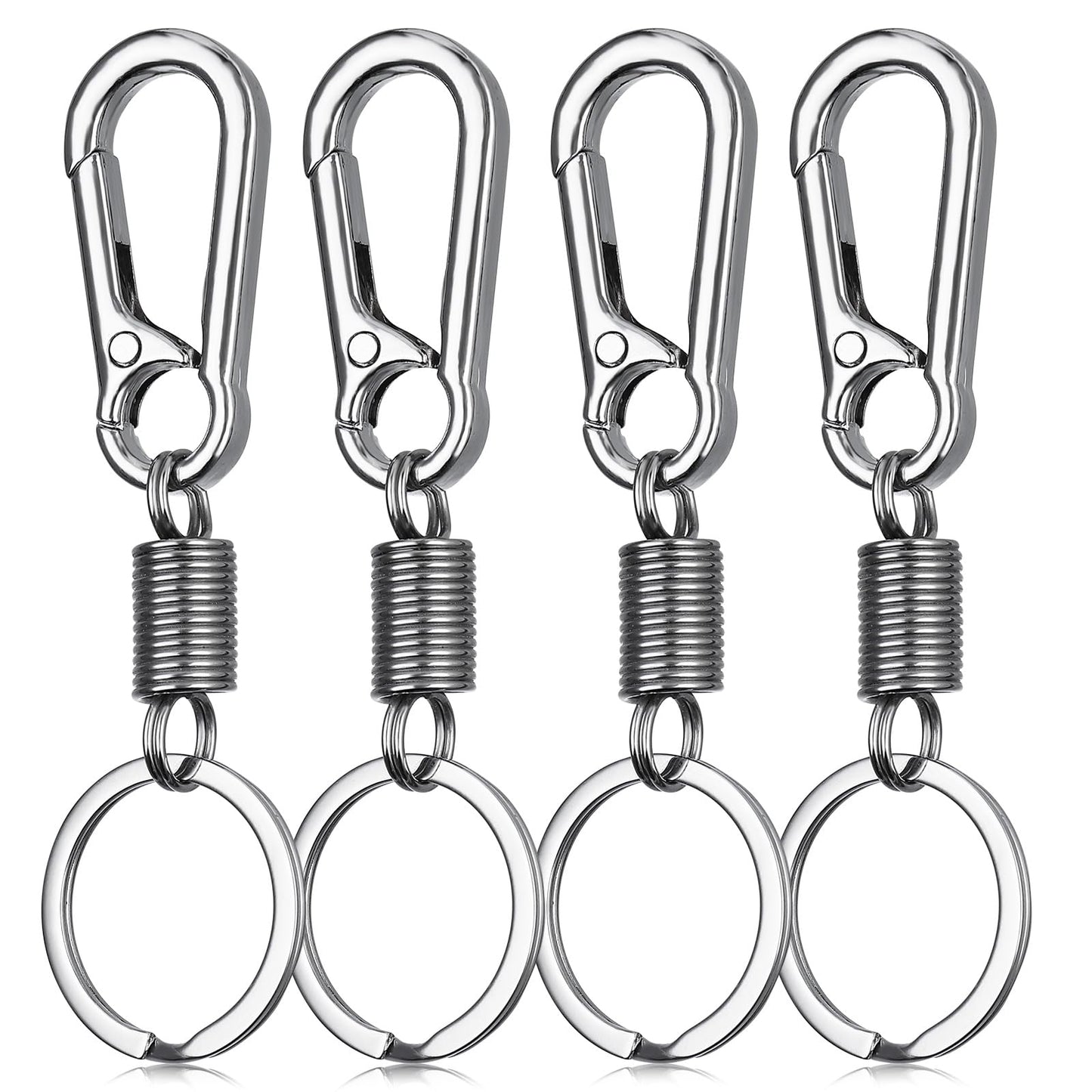 Molain Heavy Duty Carabiner Keychain, 4 Pieces Zinc Alloy Car Key Chain with Spring Quick Release Carabiner Keyring Key Holder Keyring for Men Women Backpack Accessories (A)