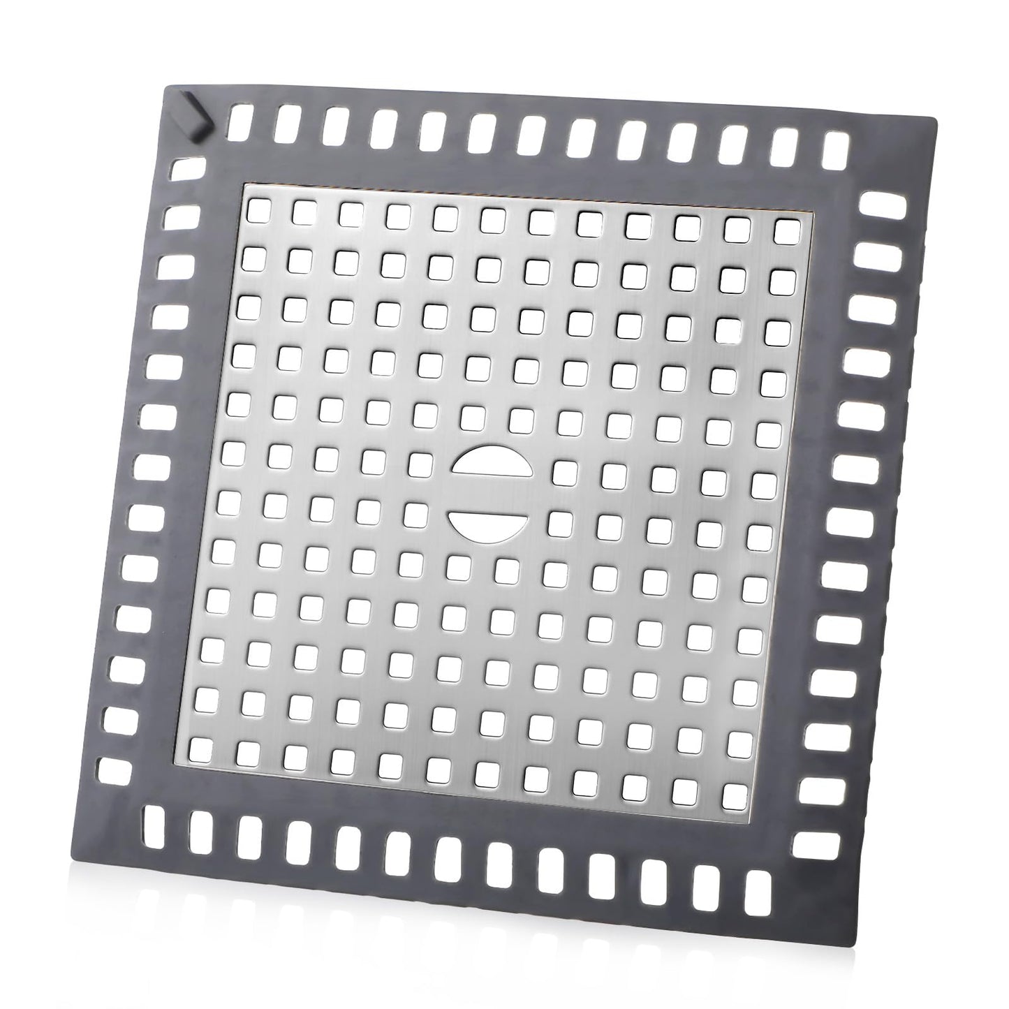 Yuanchu Hair Catcher, Shower Drain Cover Stainless Steel and Silicone Hair Catcher Shower Hair Stopper for Bathroom Tub