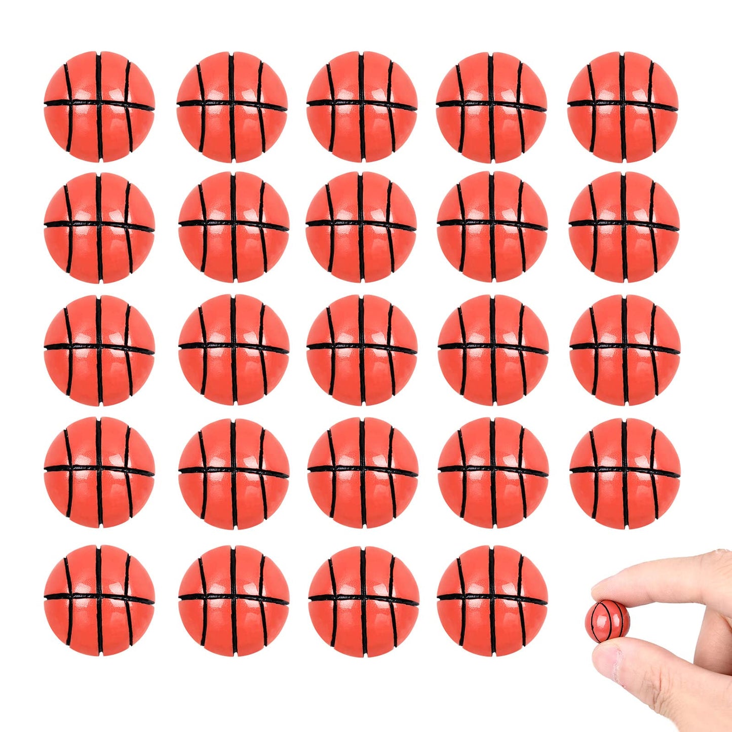 Cobee Dollhouse Miniature Sport Ball Set, 24 Pieces Doll House Mini Basketball Football Model 1:12 Miniature Playground Accessories Dollhouse Decor for Doll Cake Topper Decor (Mini Basketball)