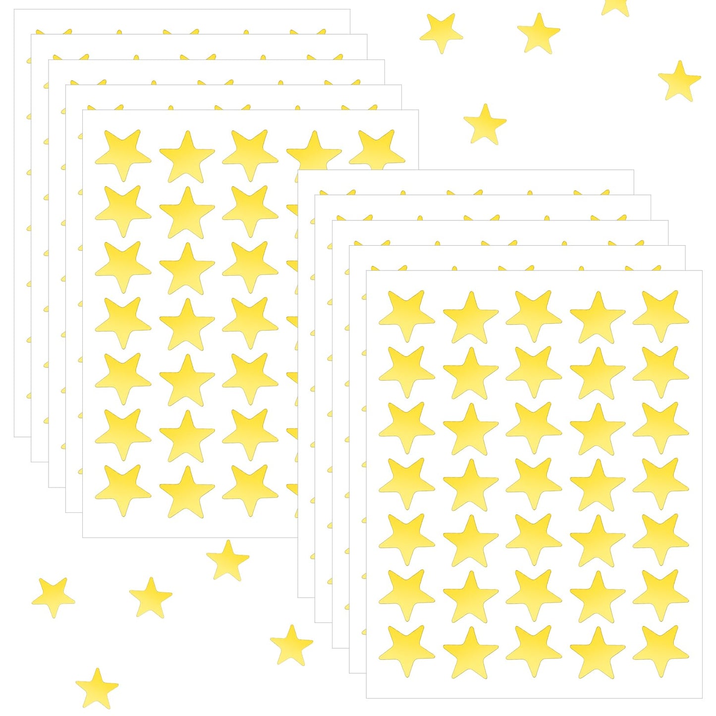 Yuanchu 1750pcs/50 Sheets Small Star Stickers 16mm Self Adhesive Star Stickers for Kids Teacher Students Scrapbooking DIY Greeting Cards