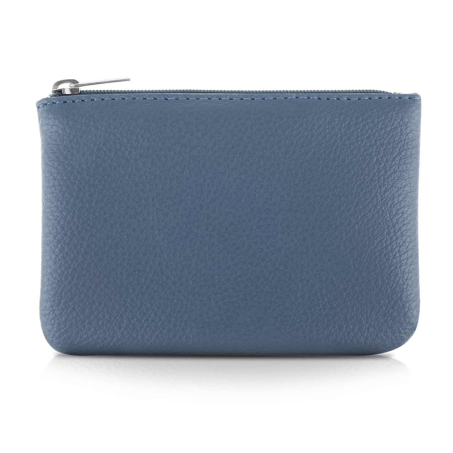 TIESOME PU Lychee Pattern Zipper Coin Purse - Portable Mini Change Wallet for Women, Credit Card ID Key Headset Lipstick Pocket (Blue)