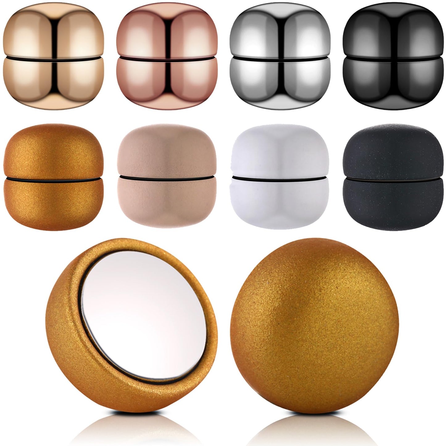 simarro 8 Pairs Hijab Magnetic Pins, Round Metal Hijab Brooch Magnetic Hijab Clip No Perforated Pins for Muslim Scarf Hijab Cardigan Dresses Multiuse Round Clip