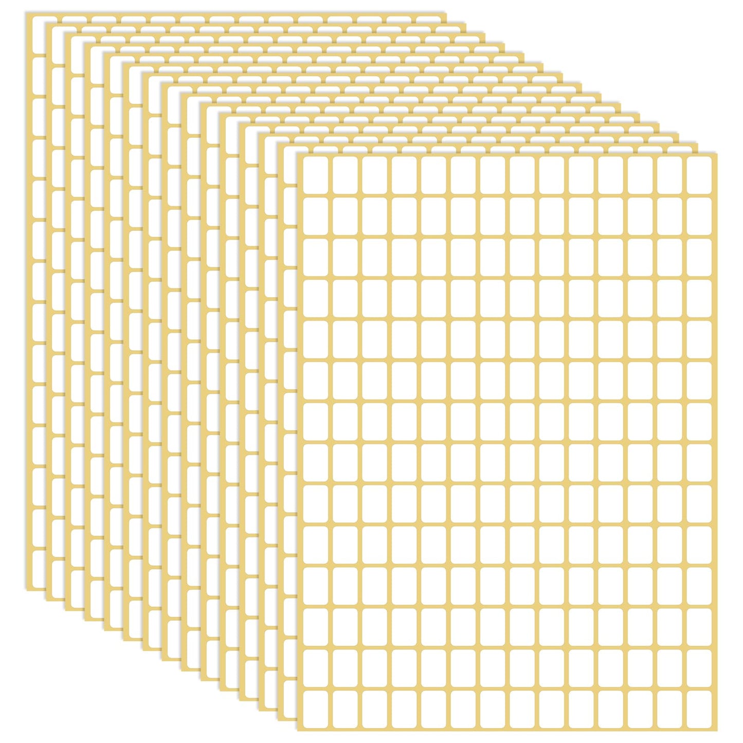 GEEHUA 2160 Pcs White Labels Sticker Small Blank Price Stickers Removable Rectangular Labels for Envelopes File Folders Jars Boxes School Office Kitchen 15 Sheets(9x13mm)
