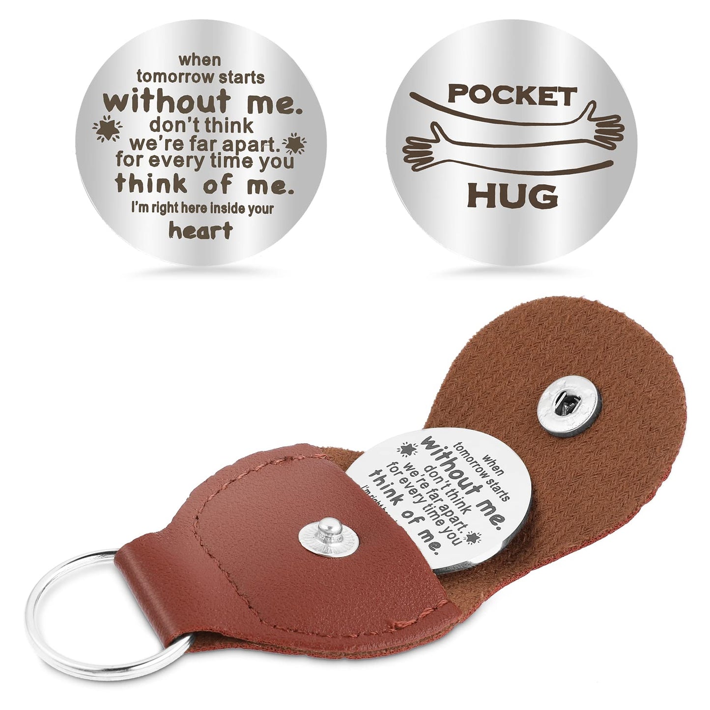 cobee Pocket Hug Token, Double Sided Inspirational Pocket Hug Token Gift Encouragement Long Distance Relationship Keepsake Social Distance Gift for Family and Friends(Style A)