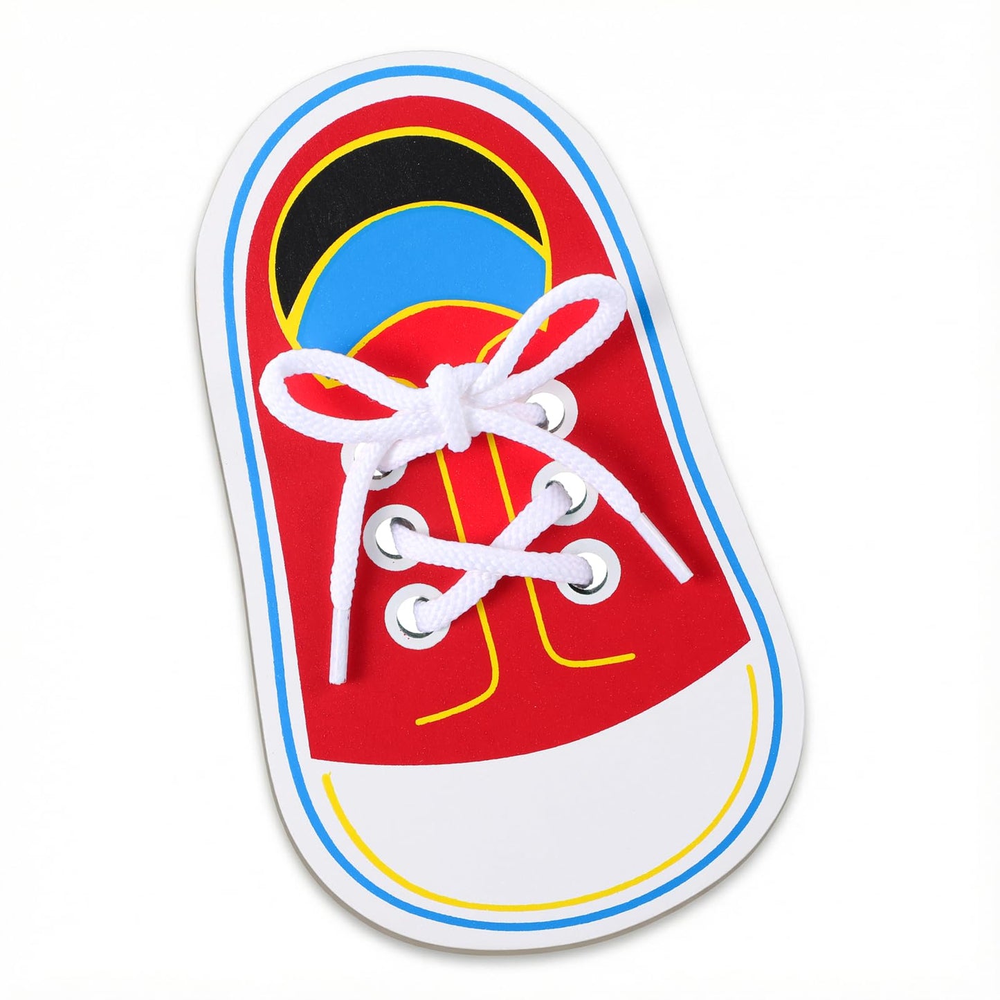 WJIAAA Wooden Lace-up Shoes, Tying Shoes, Learn to Tie, Learn to Tie, Practice Early Lacing, Educational Tool, Lace-up Shoes, Learning Tool