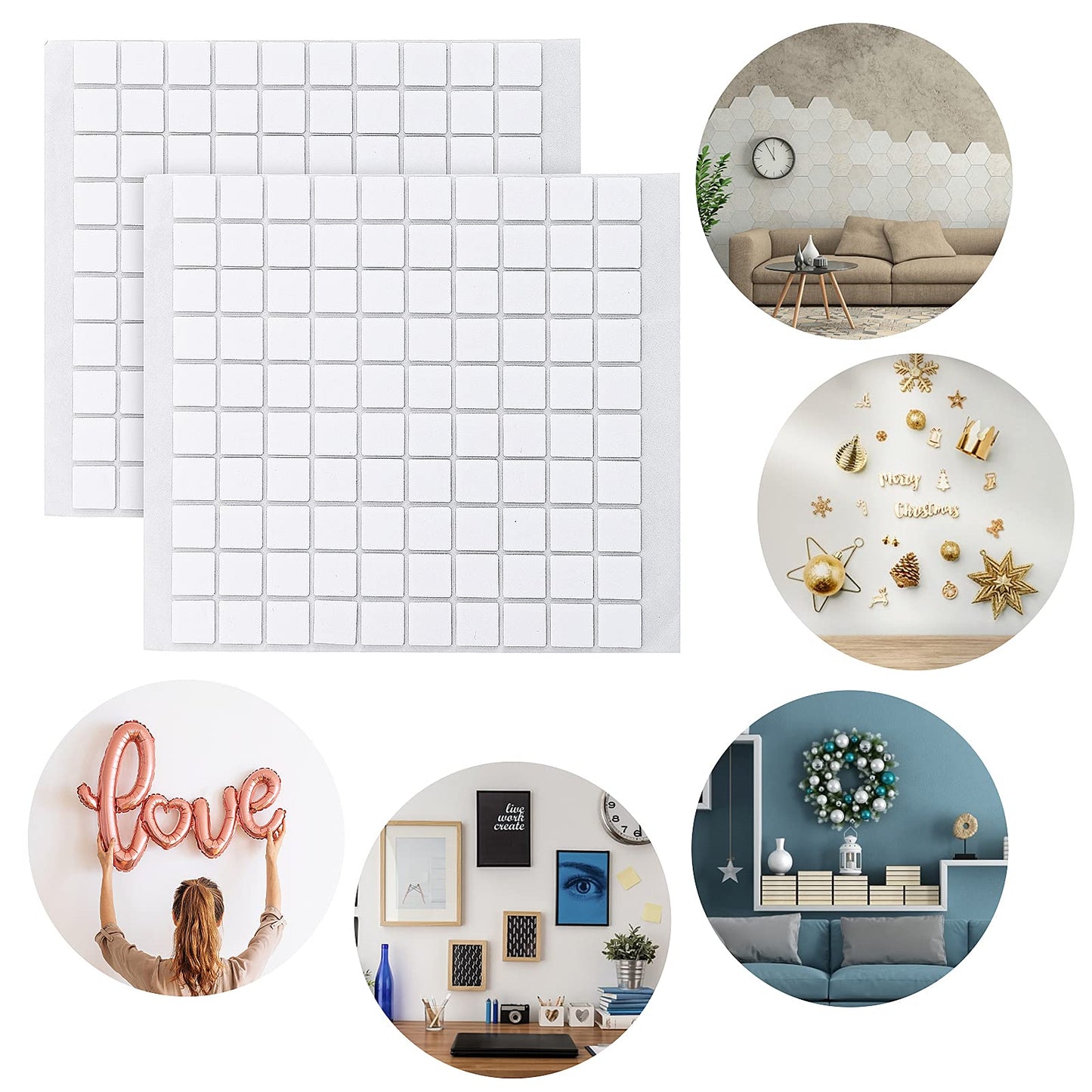 200 Pcs Reusable Mounting Putty, Adhesive Putty, Sticky Tack, Adhesive Dots, Removable Mounting Tacky Putty for Hanging Pictures, Poster Stickers for Wall, Crafts, Christmas Festival Home Decoration