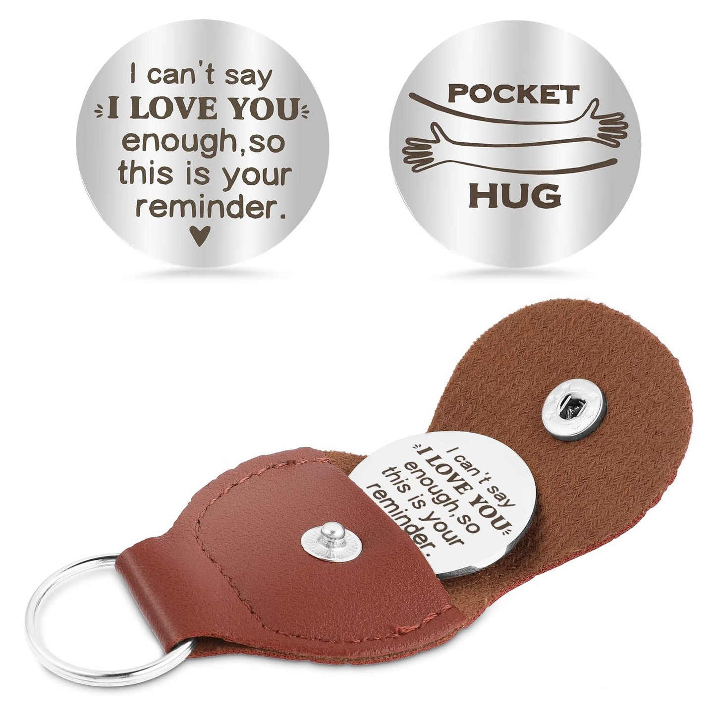 cobee Pocket Hug Token, Double Sided Inspirational Pocket Hug Token Gift Encouragement Long Distance Relationship Keepsake Social Distance Gift for Family and Friends(Style B)