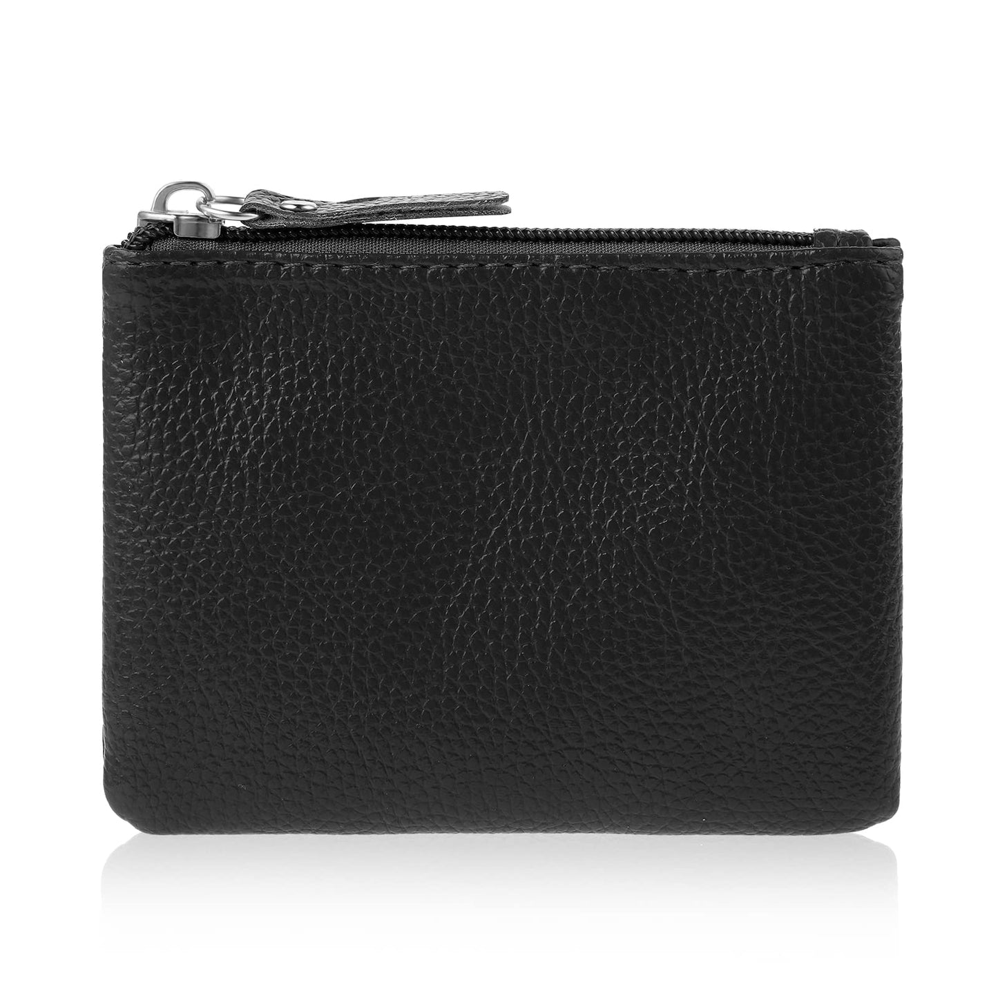 Cobee Mini Coin Purse, PU Leather Change Purse Small Coin Bag with Zipper Women Coin Pocket Change Wallet Portable Money Purse for Credit Card ID Key Headset Lipstick (Black)
