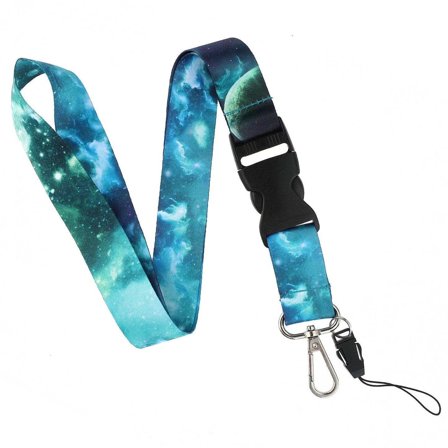 cobee Starry Sky Badge Lanyards, ID Badge Lanyards with Swivel Lobster Clasp and Quick-Release Buckle Starry Sky Crossbody Necklace for Name Badge ID Card Nurse Teacher Student (Starry Sky-E)