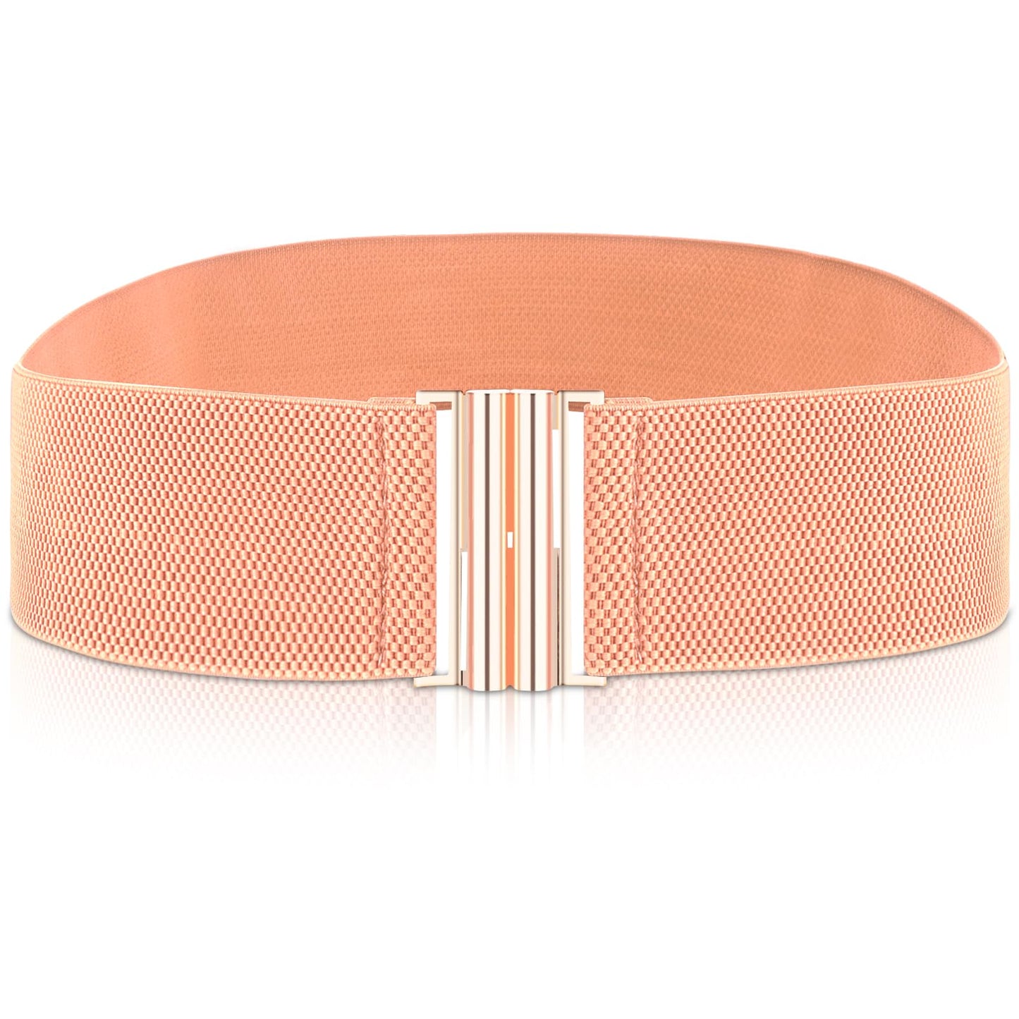 cobee Wide Stretchy Belts for Women, Vintage Elastic Waist Belts Fashion Retro Adjustable Cinch Belt with Buckle for Dresses (Pink)