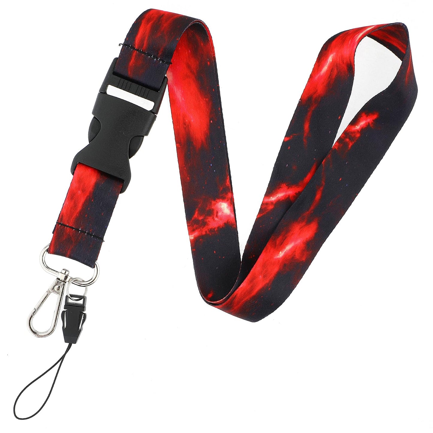 Molain Badge Lanyards with Quick Release Buckle, Starry Sky Style Lanyard with Swivel Lobster Clasp, Heavy Duty Lanyard for Keys, Mobile Lanyard for Teachers Nurse Employees Students(Starry Sky-06)