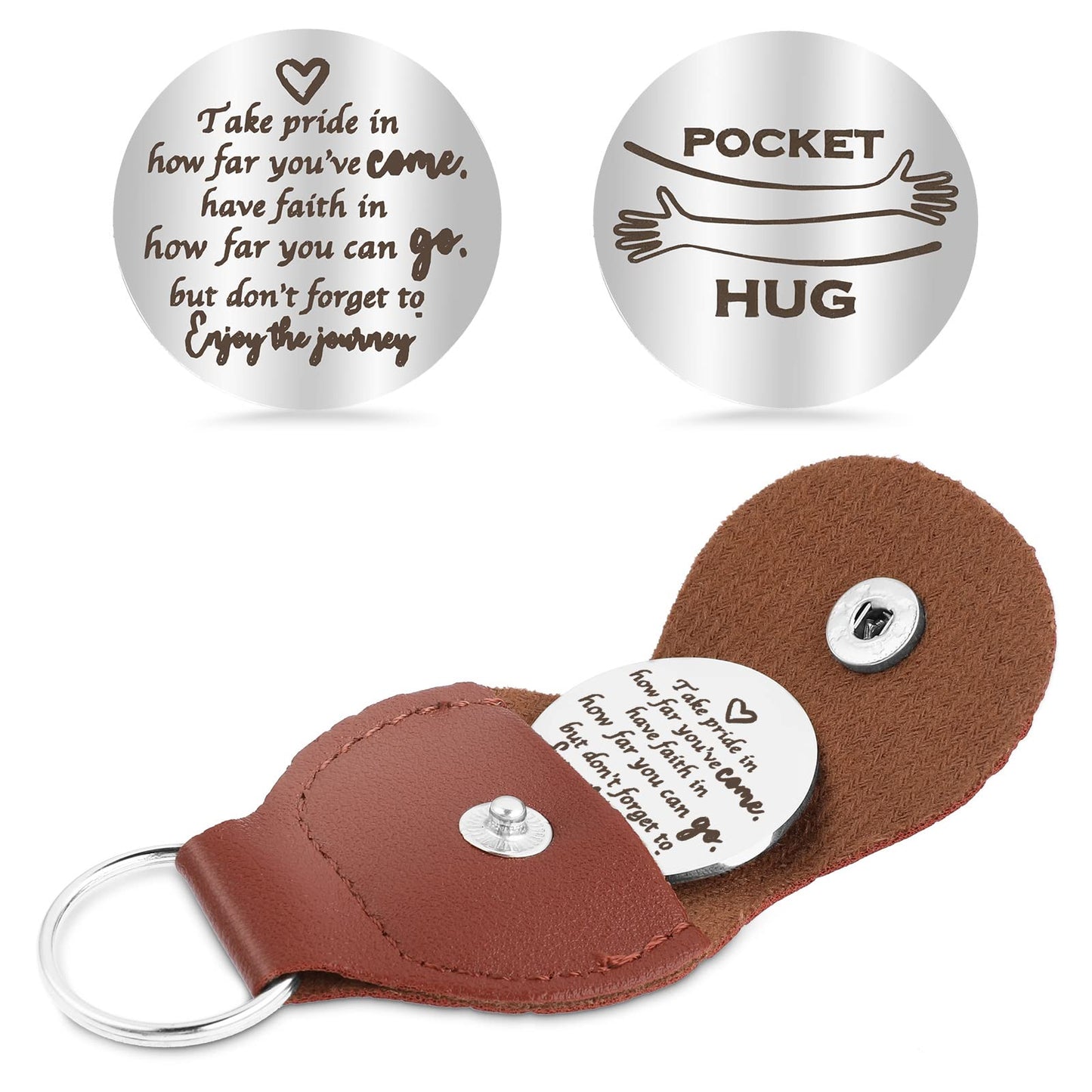 cobee Pocket Hug Token, Double Sided Inspirational Pocket Hug Token Gift Encouragement Long Distance Relationship Keepsake Social Distance Gift for Family and Friends(Style C)