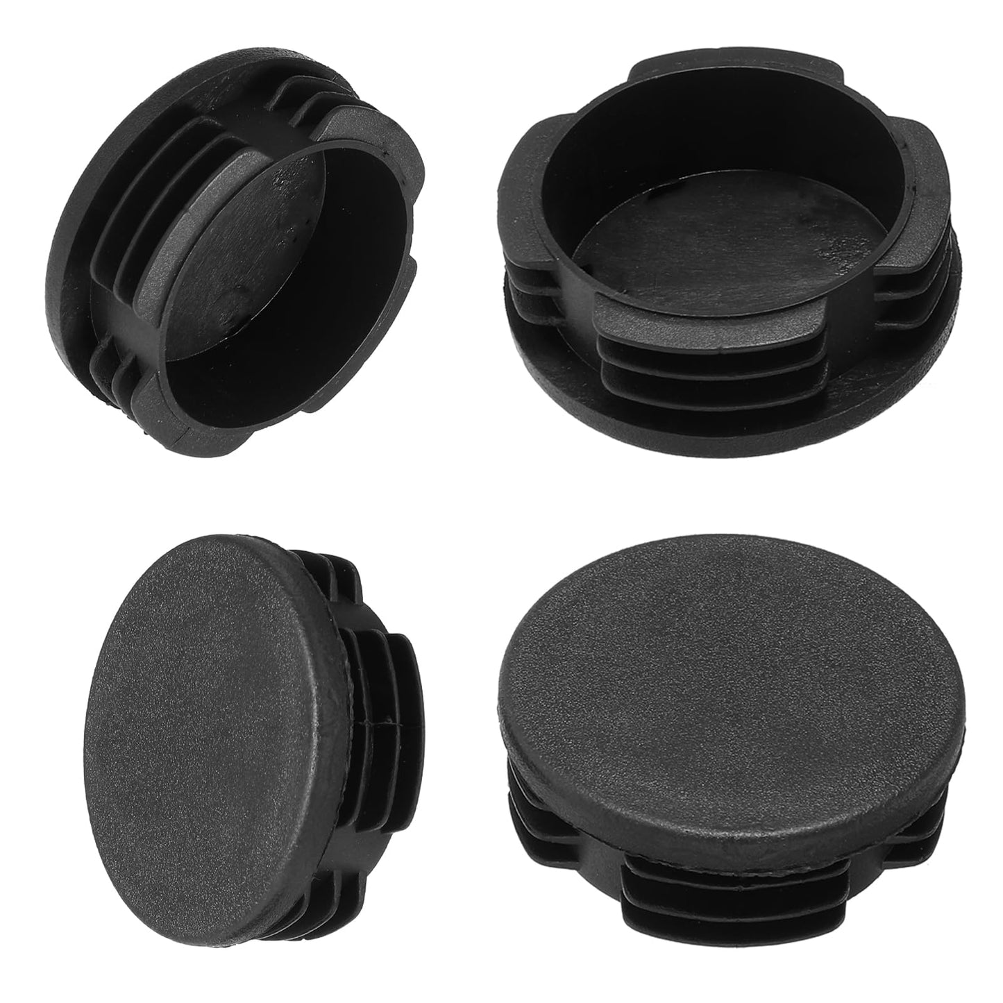 Yuanchu 8Pack 2" Round Plastic Plugs, 50mm Round Black Furniture Leg Caps Round Tubing Black Plastic Plug Pipe Tubing End Cap for Round Metal Tube Furniture Finishing Plug