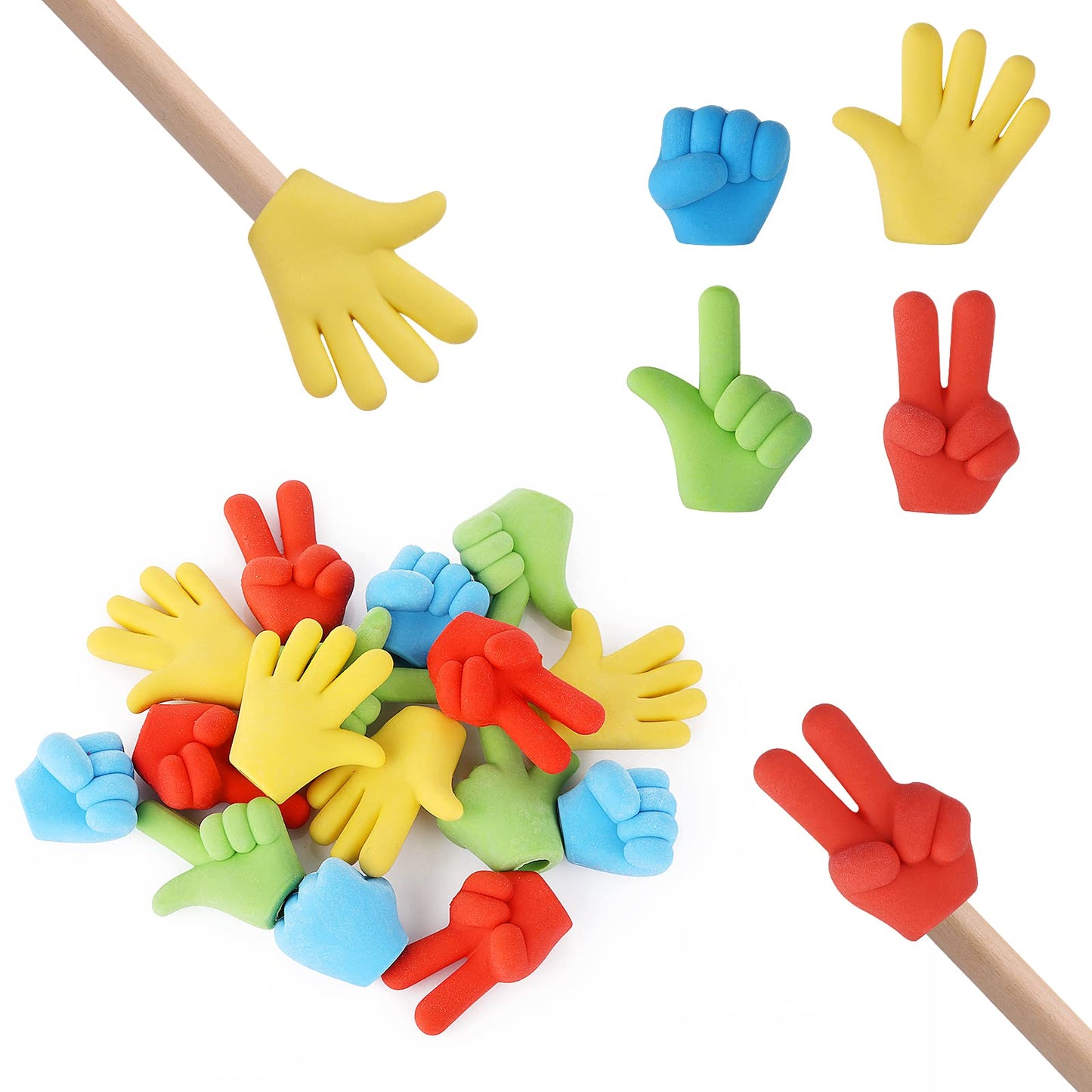 cobee Top Pencil Erasers, 16 Pieces Pencil Toppers Funny Pencil Top Erasers Rubber Pen Topper for Kids Office School Supplies