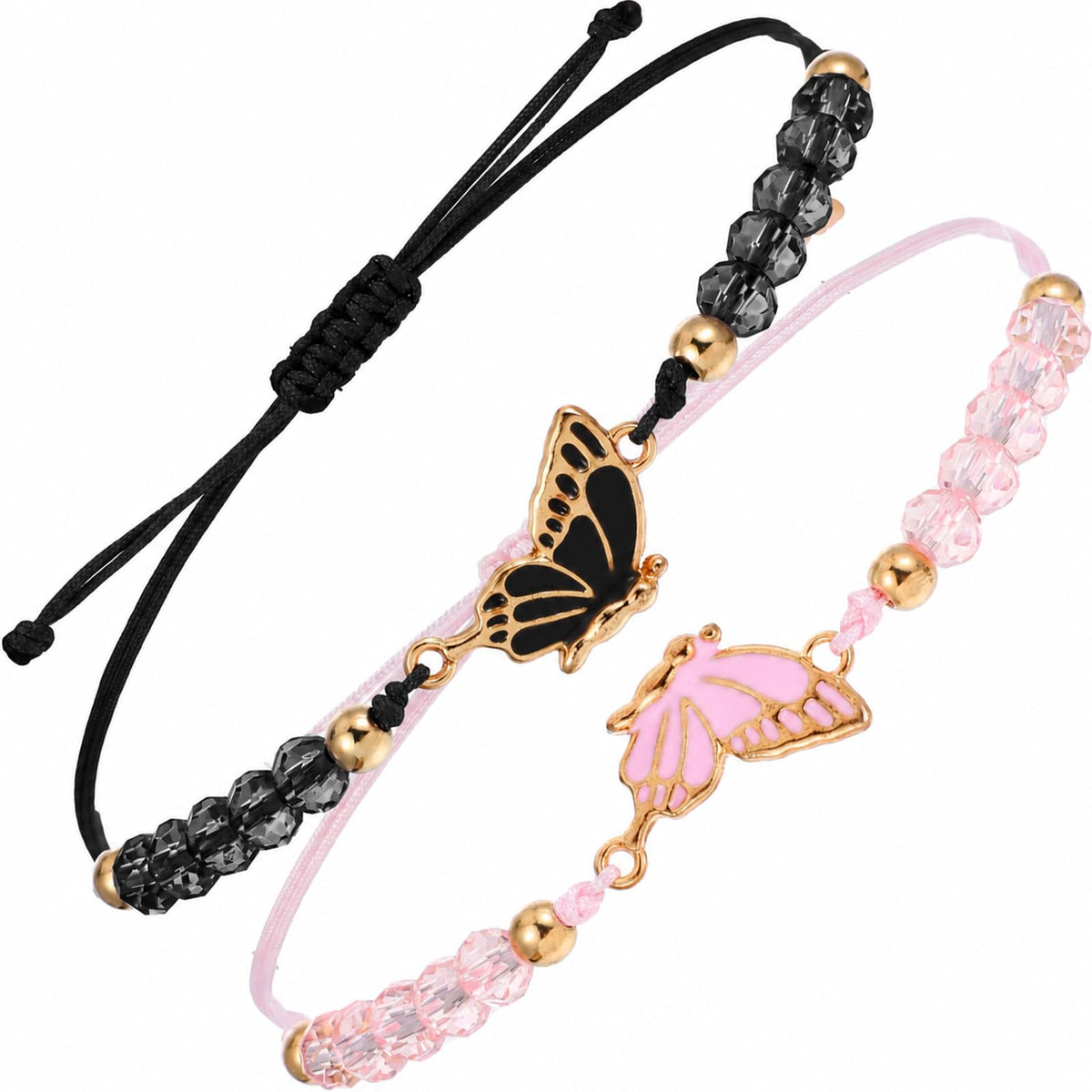 simarro 2pcs Matching Bracelets, Butterfly Friendship Bracelets