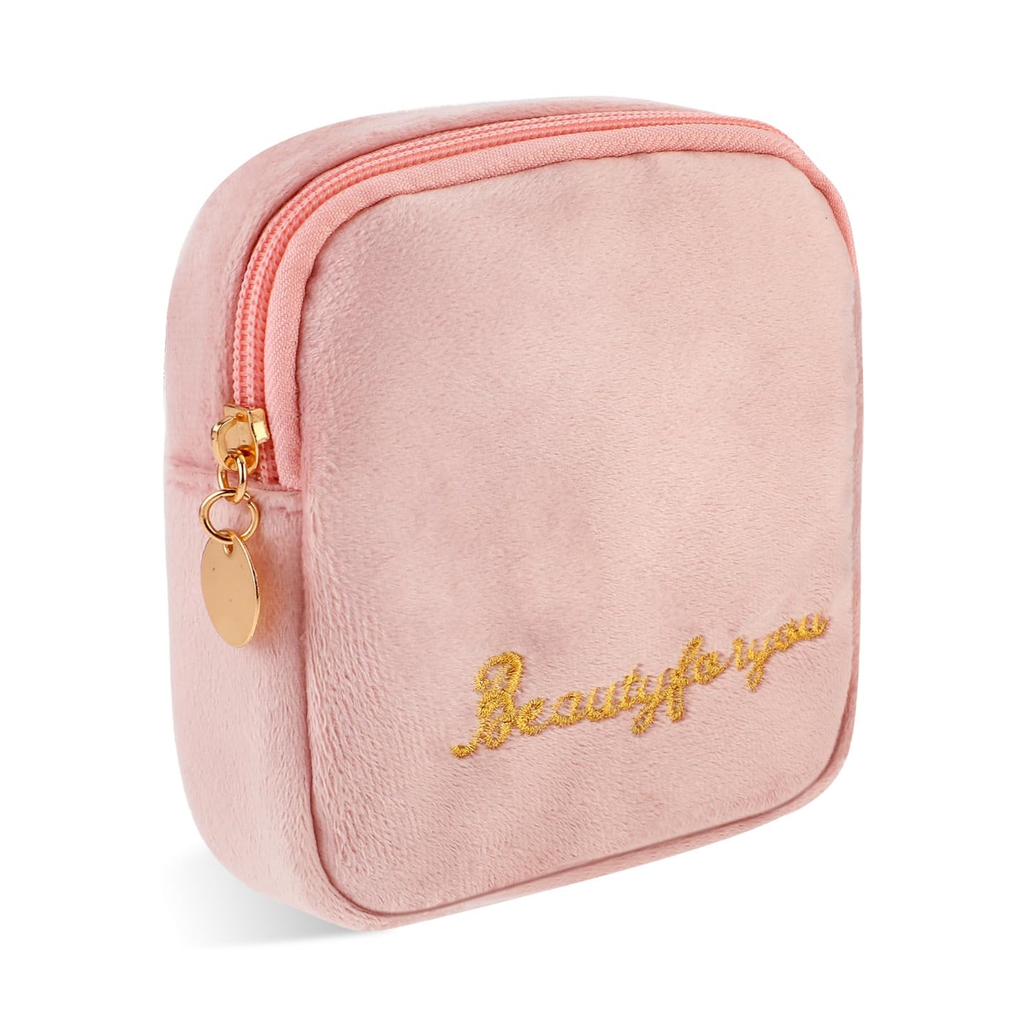 cobee Sanitary Napkin Storage Bags, Period Bag for Teen Girls Portable Tampon Holder Purse with Zipper Menstrual Cup Pouch Feminine Menstruation First Period Bag for Teen Girls Women Ladies (Pink)