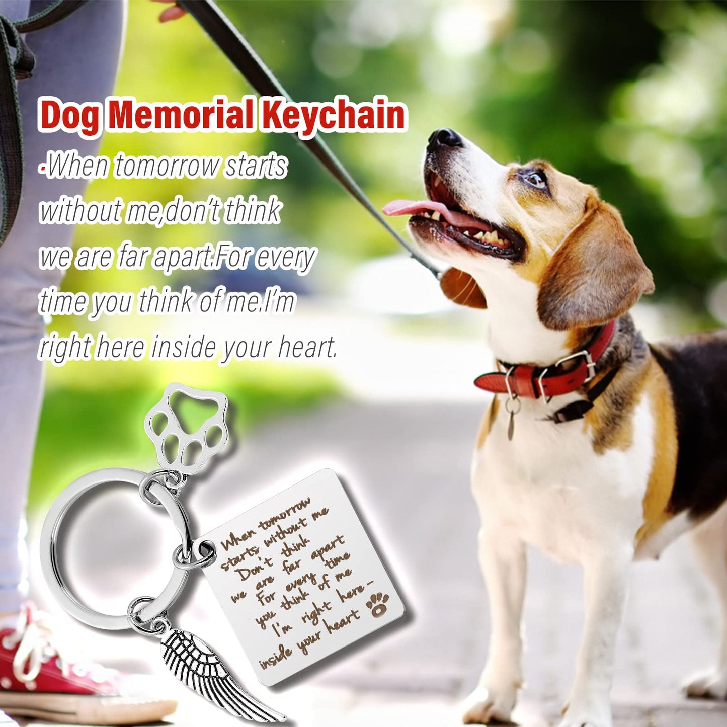 cobee Dog Memorial Gift Keychain, Loss of Pet Key Chain Dog Loss Sympathy Gifts for Dog Pet Lover Women Men