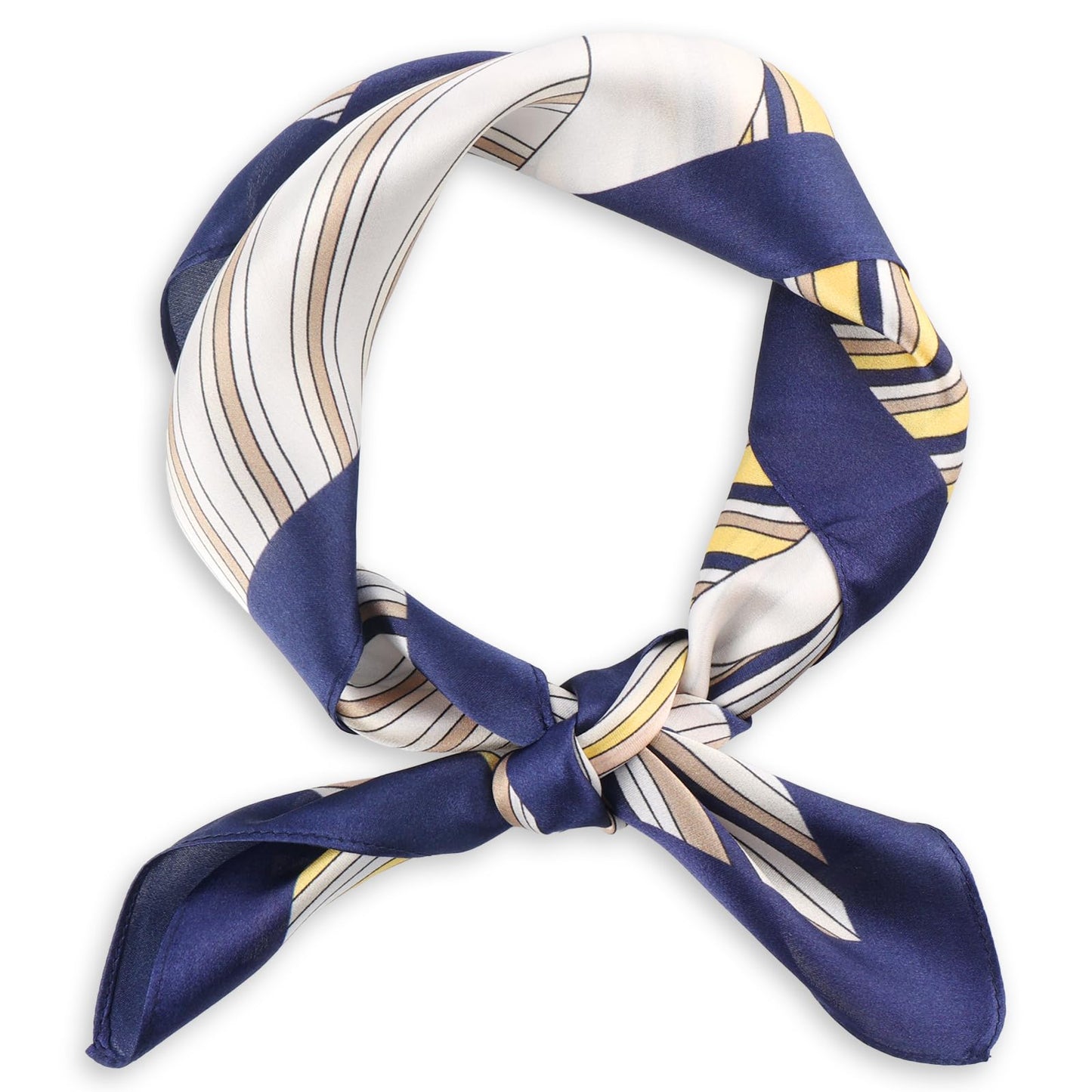 cobee Mulberry Silk Neck Scarf, 21'' x 21'' Square Hair Head Scarf Head Wrap Hair Band Women Handbag Accessories(C)