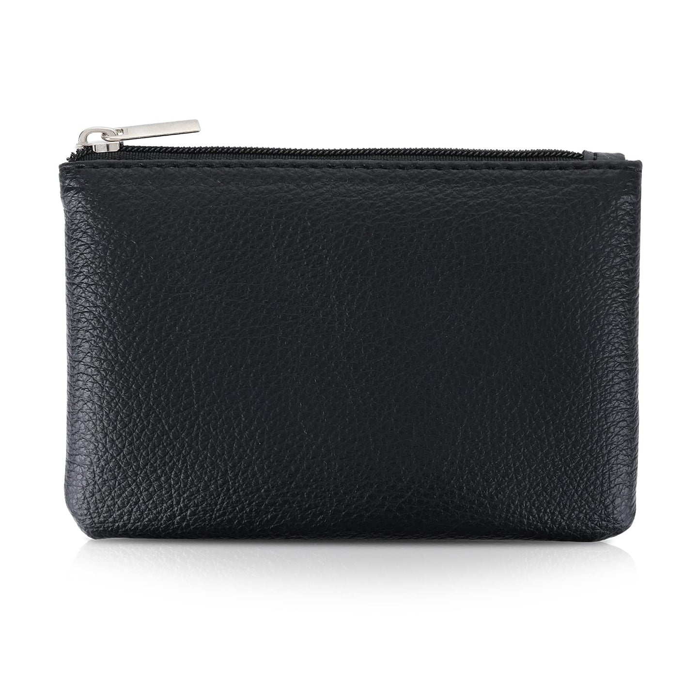TIESOME Coin Purse, PU Lychee Pattern Zipper Coin Purse Portable Coin Purse Mini Change Wallet for Women Coin Pocket Mini Money for Women Credit Card ID Key Headset Lipstick (Black)
