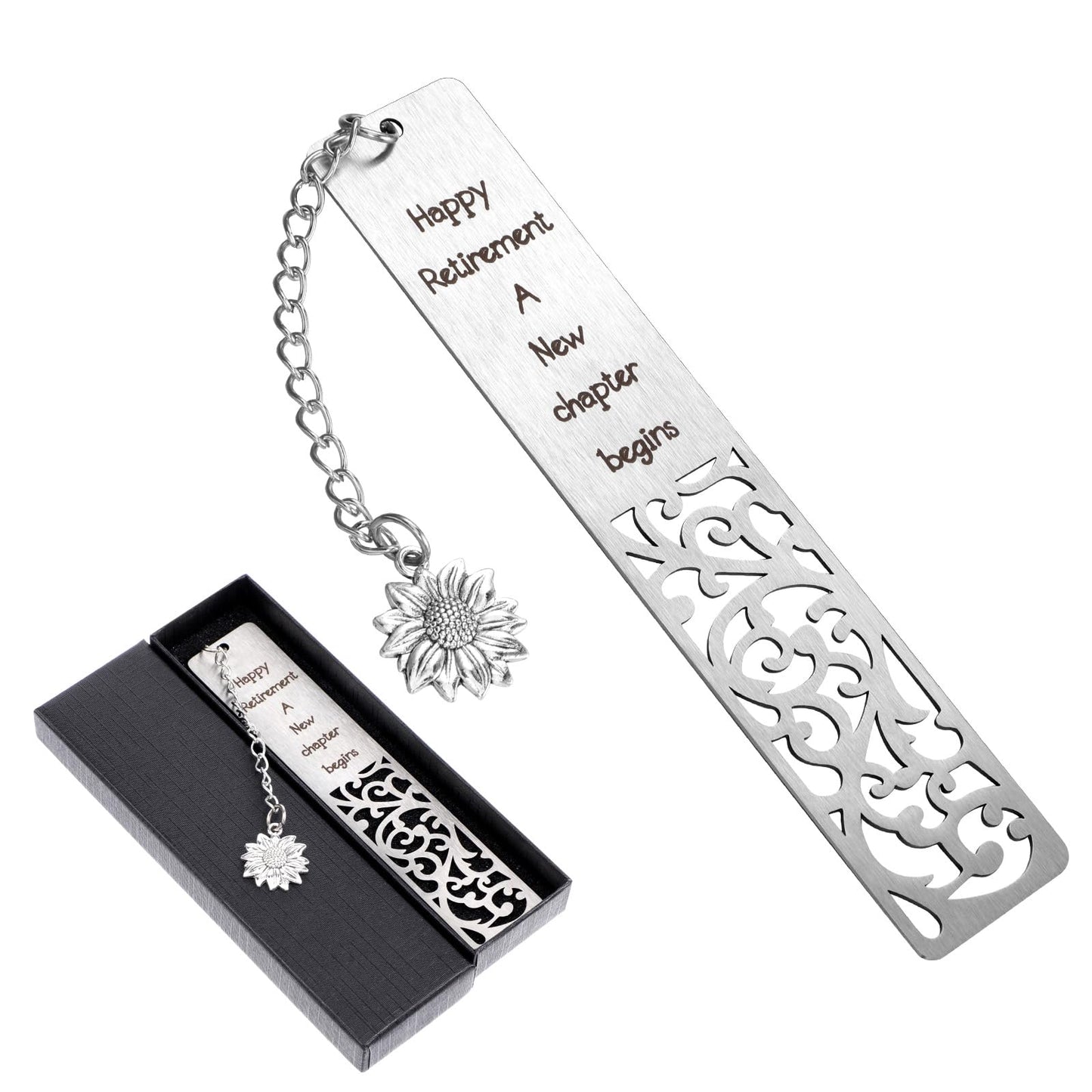 AOZUO Happy Retirement Bookmark, Retirement Gifts for Women Men Enjoy The Next Chapter Bookmarks with Gift Box for Grandmom Friends Mom Teacher Nurses Coworker Employee Thanksgiving Gift