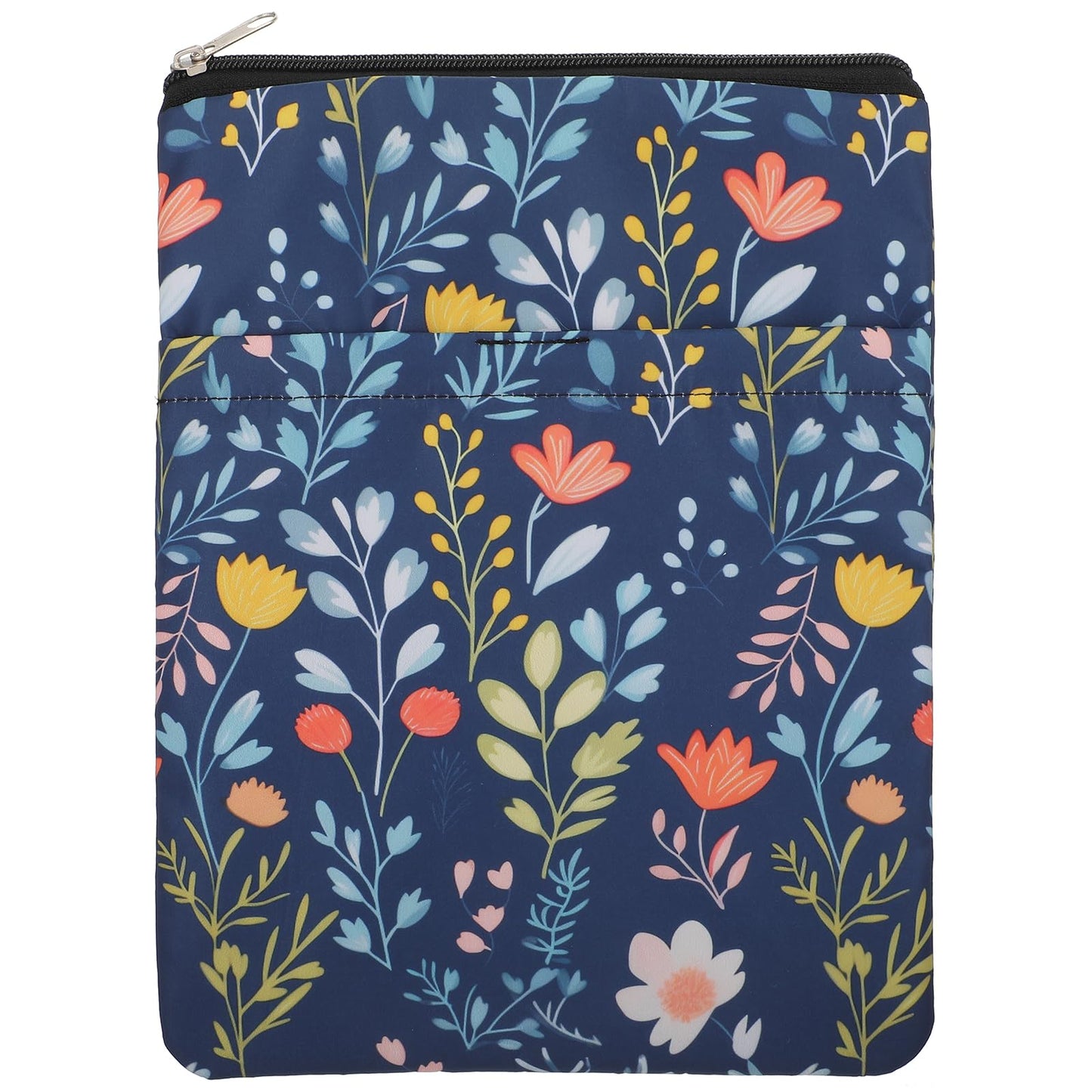 Yuanchu Waterproof Book Sleeve Book Covers Wildflower Pattern Book Protector Floral Printed with Zipper and Front Pocket BookCover Case for Women Book Accessories Book Club Gifts
