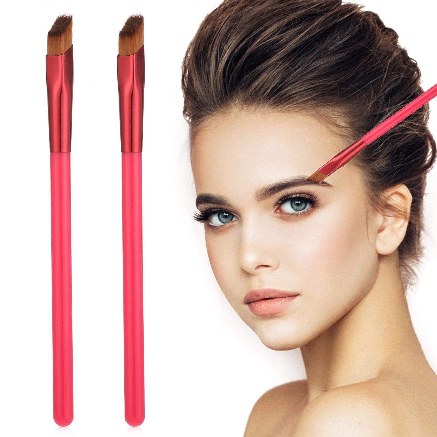 Cobee Multi Function Eyebrow Brush, Professional Eyebrow Brush 4D Hair Stroke Brow Stamp Brush Angled Eyebrow Hairline Brush Three dimensional Concealer Makeup Brush