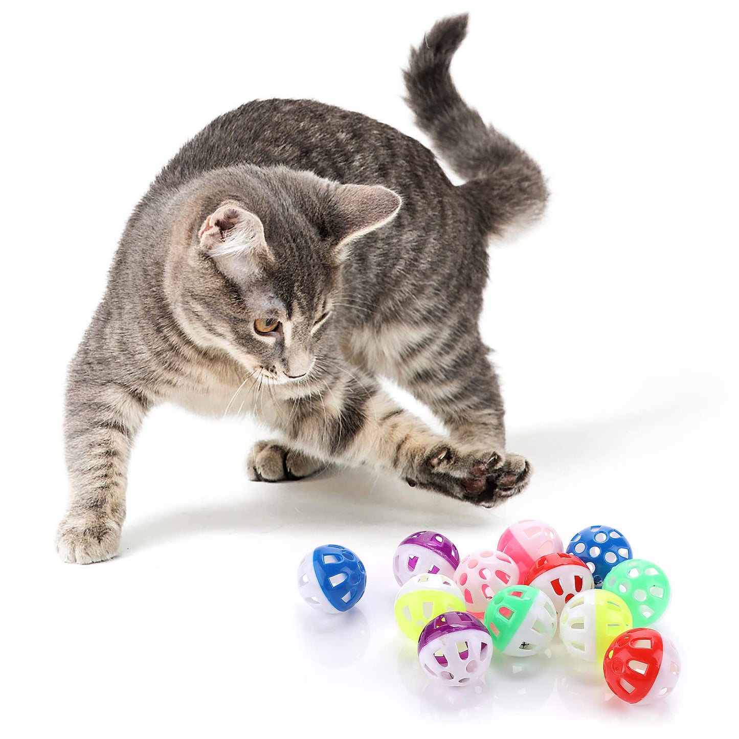 Cobee Large Cat Toy Ball with Bell,12 Pieces 4 CMCat Ball Toy