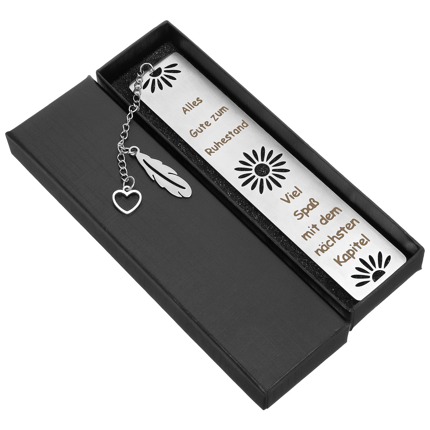 Yuanchu Bookmark with Gift Box, Metal Bookmark with Feather Pendant, Retirement Gift, Leaving Gift for Book Lovers, Teacher, Colleague, Educator, Students, School, Women, Children, Friends