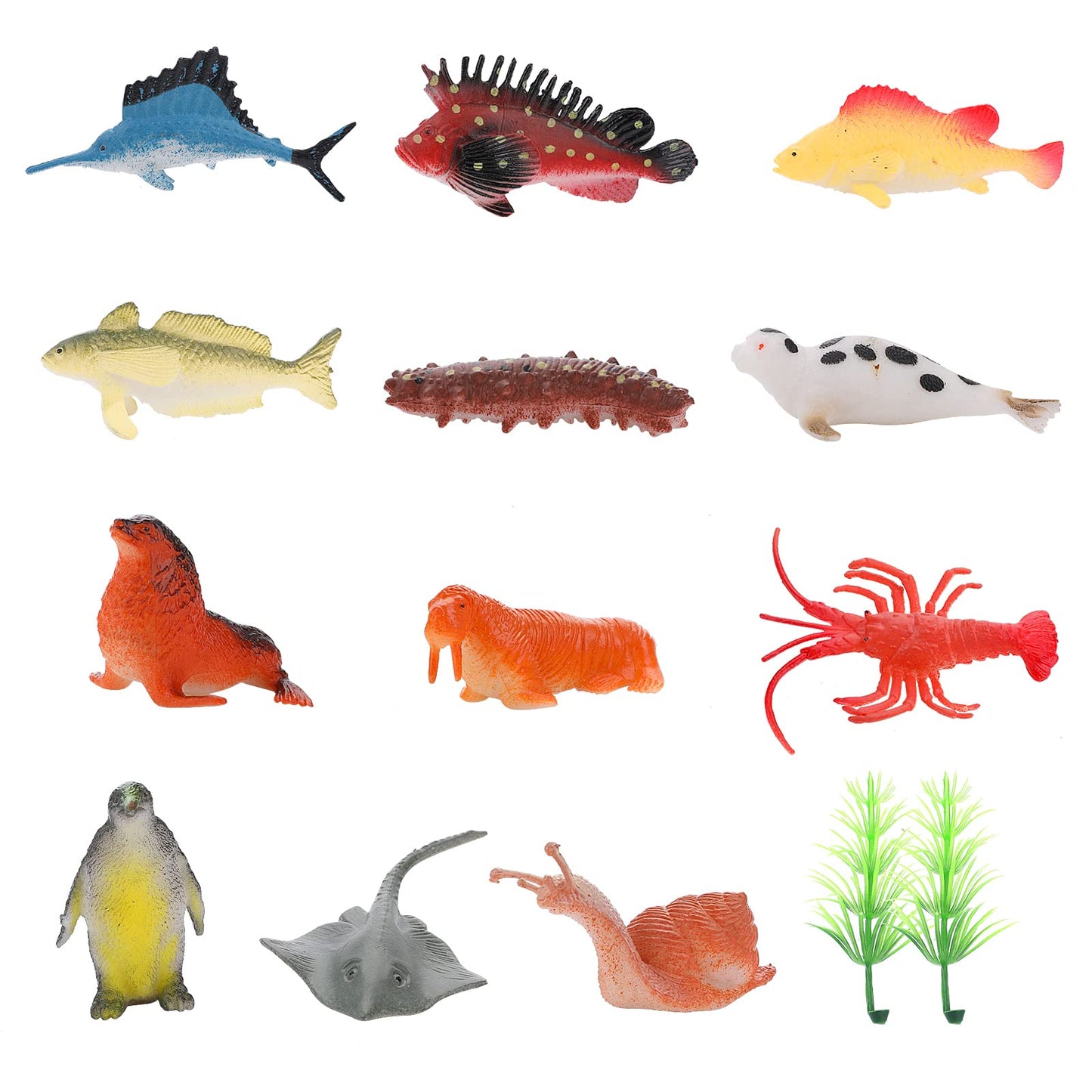 Cobee Sea Animals Figurines, 12 Pieces Ocean Animals Playset Realistic Sea Animals Toy Miniature Sea Life Figures Party Favors Bath Toys