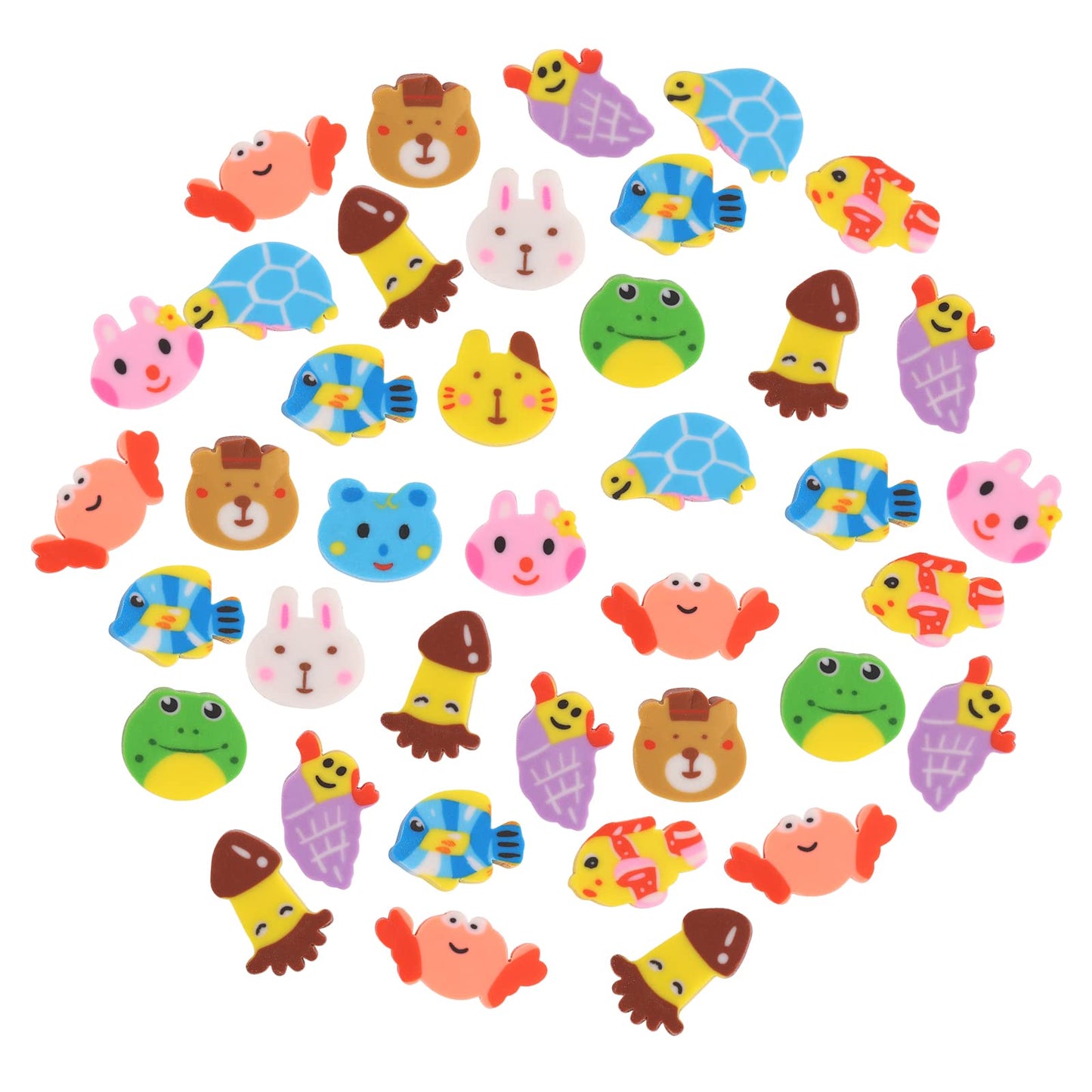 100Pcs Mini Erasers for Kids, Cute Animal Pencil Eraser Mini Pencil Erasers Novelty Erasers for Party Favors School Homework Rewards Gift (Animal Shape)
