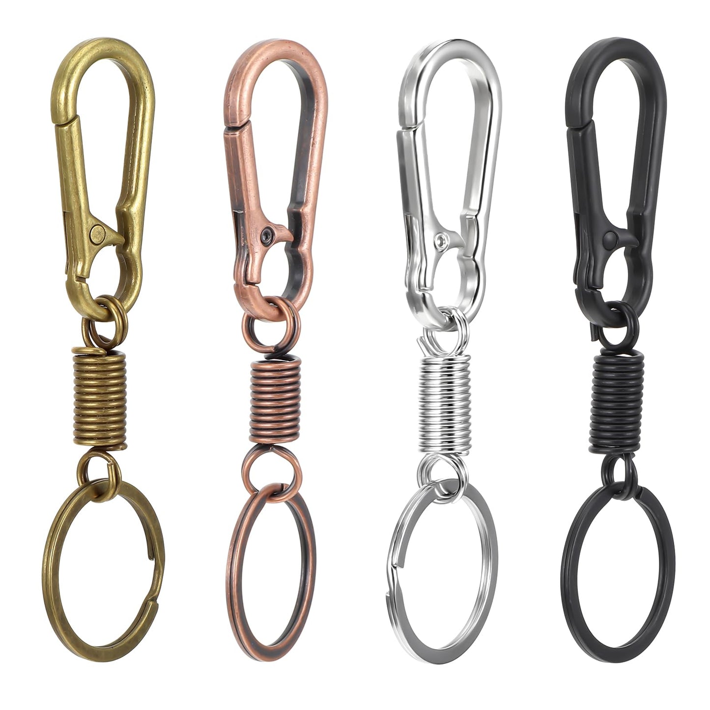 Yuanchu 4Pcs Keychain Clips with O Rings, Quick Release Key Chain Ring Keyring Metal Keychain Clip Key Ring Key Chain Ring Keyring with Clip