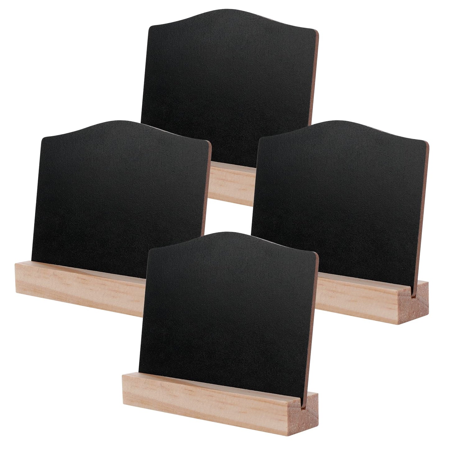cobee Mini Chalkboard Sign, 4pcs Mini Chalkboard with Stand Double Sided Small Blackboard for Menu on The Table Menu Blackboard Display with Base for School, Birthday, Bar and Party Event Decoration