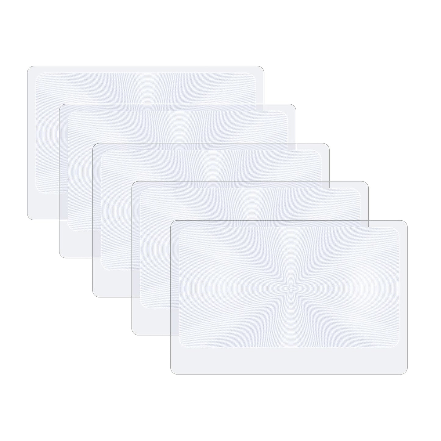 TIESOME Fresnel Lens, 5 Pieces 3X Full Page Magnifier Lenses Plastic Magnifying Sheet Magnifier Lenses for Reading Small Prints or Fire Starter 7.09 x 4.72 Inch (8.5 x 5.5 cm)