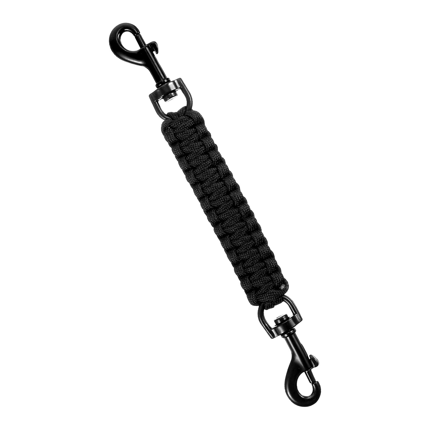 XLIUAX Dog Collar Safety Clip, Backup Leash Strap with Double-Ended Clasp Secure Harness Connector Dog Training Accessories for Running, Walking, Hiking(Black)