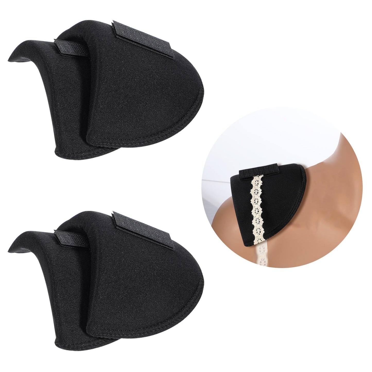 TIESOME 2 Pairs Shoulder Pads, Thickening 1.5cm Foam Shoulder Pads for Women Clothing Breathable Set-in High Low Shoulders Pad for Sloping High Low Shoulders Blazer Suit T-Shirt (Black)