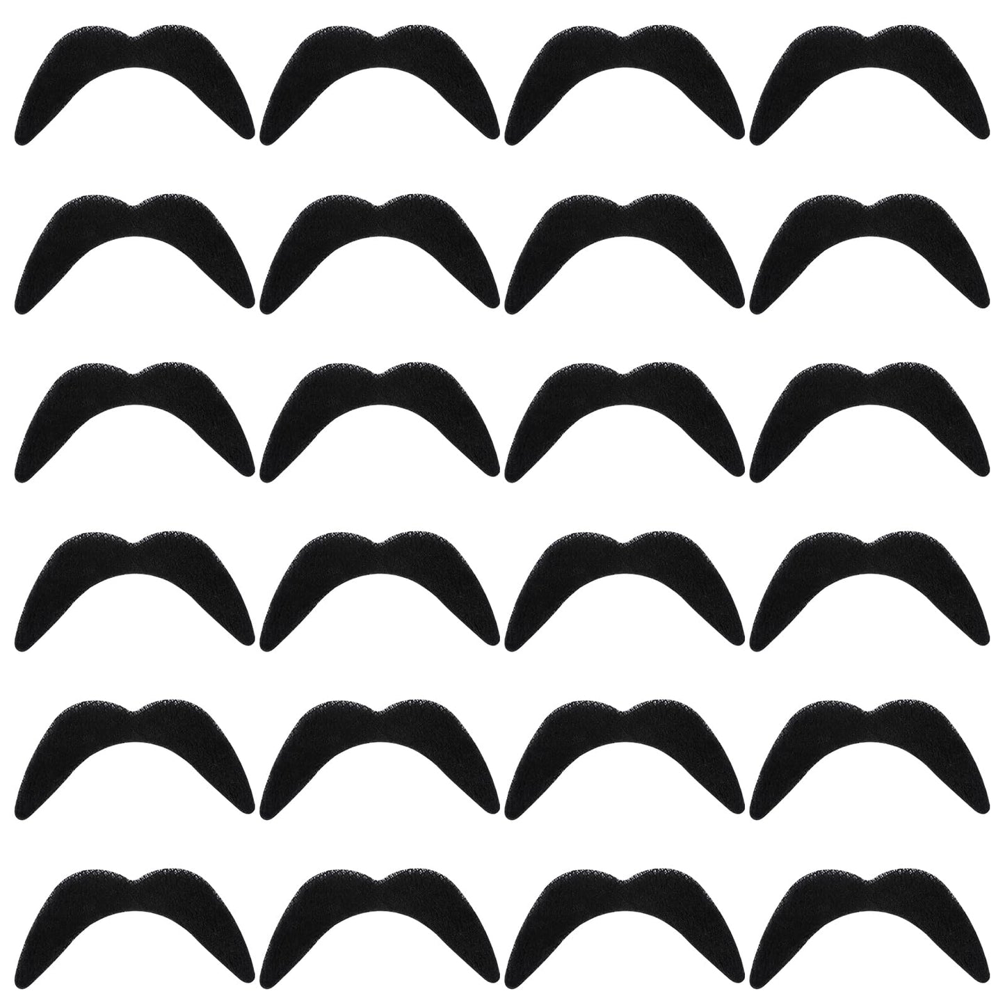 Giantree Self-Adhesive Fake Mustache, 24 Pcs Black Novelty Plush Mustaches Hairy Sticker Mustache Detective Moustache for Christmas Halloween Party Supplies Decorations