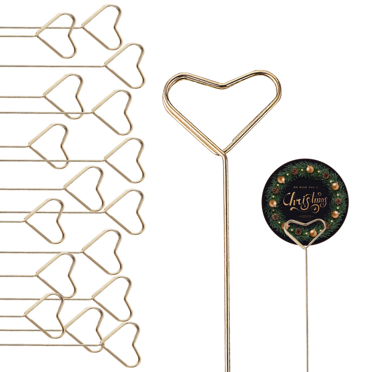 Cobee 40pcs Floral Picks, Metal Gold Floral Card Holders, Tabletop, Classic Style, Wedding Party Decoration
