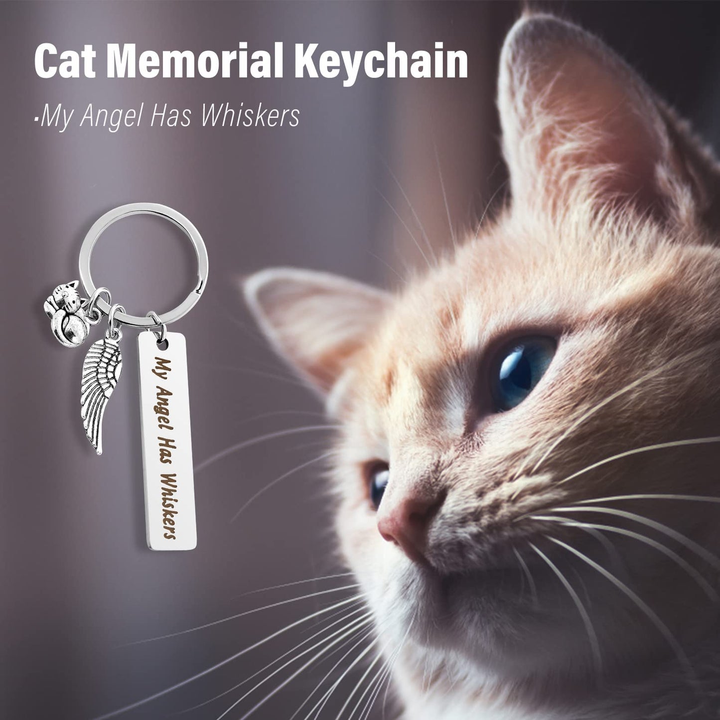 cobee Cat Memorial Gift Keychain, Loss of Pet Key Chain Pet Loss Sympathy Gifts for Cat Pet Lover Women Men
