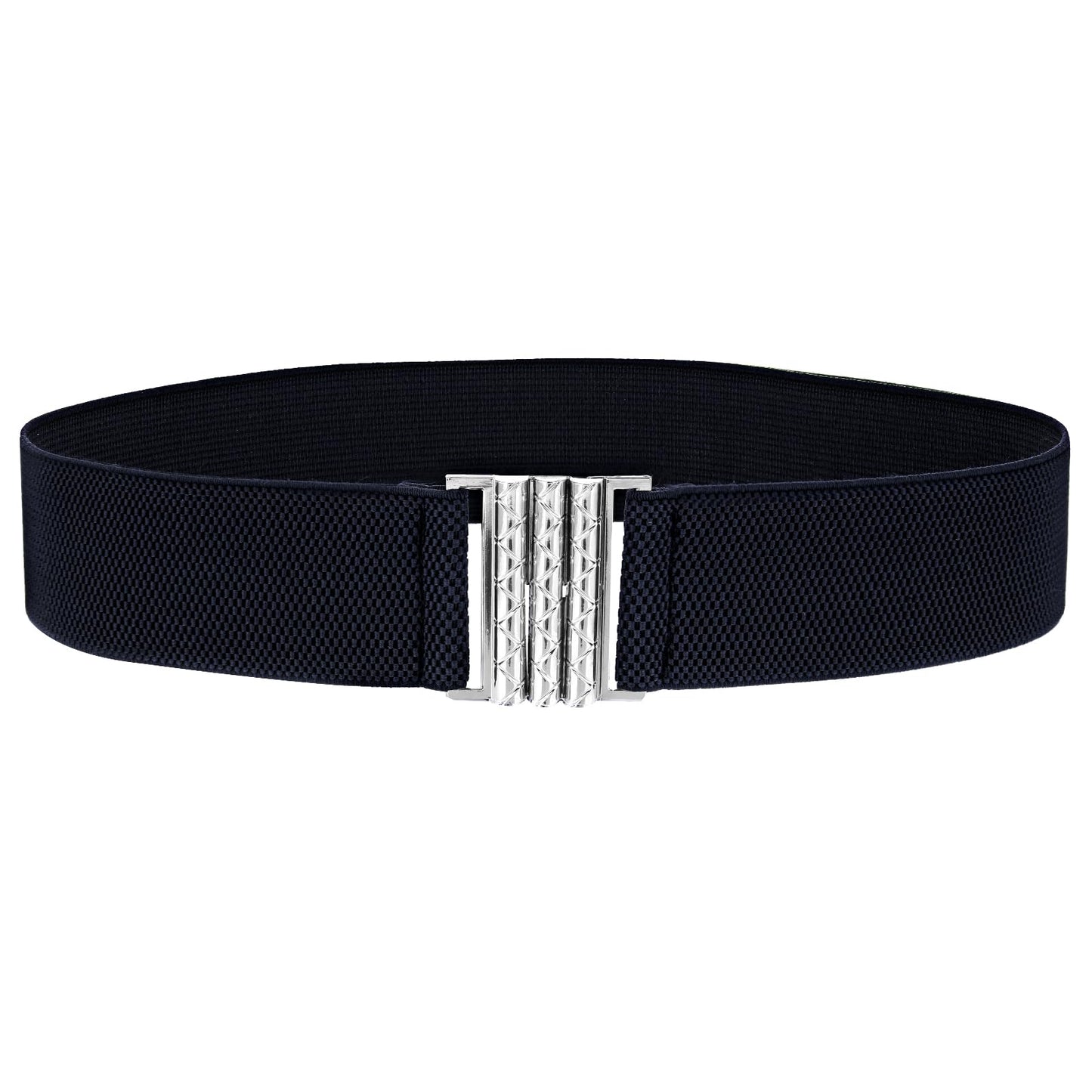 Giantree Invisible Women Elastic Belt, Adjustable No Show Stretch Belt with Flat Buckle for Jeans Pants Dresses (1, Navy blue)