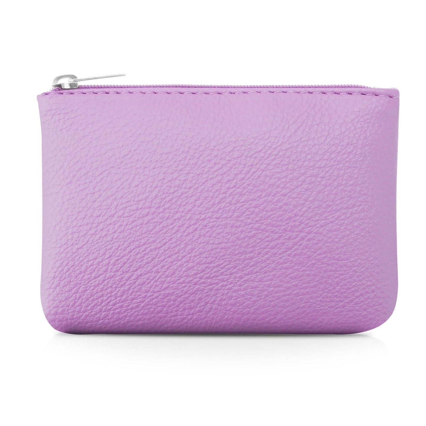 simarro Coin Purse, Vegan Leather Lychee Pattern Zipper Change Purse Portable Coin Wallet Mini Change Holder Coin Pocket for Women Credit Card Folded Bills ID Key Headset Lipstick (Light Purple)