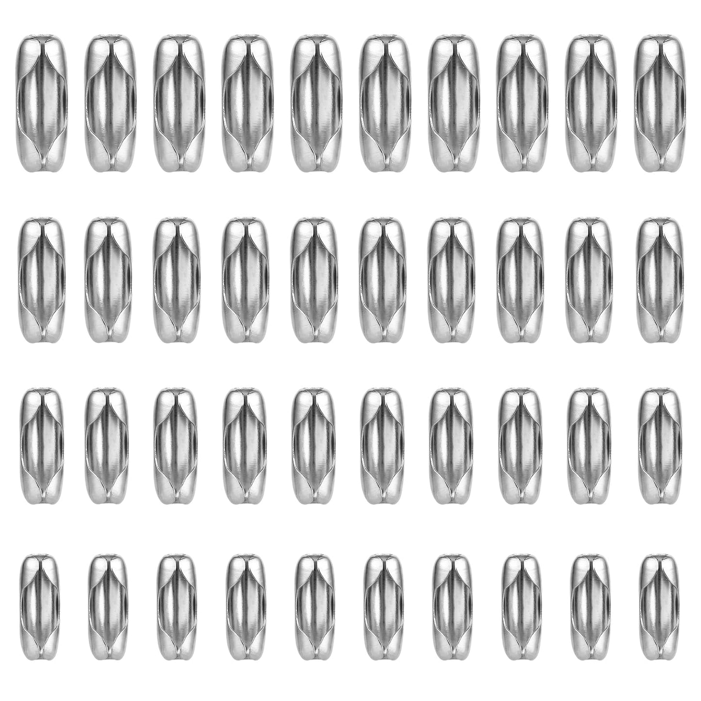 Giantree 100Pcs Ball Chain Connector Clasps, Stainless Steel Ball Chain Connector Clasps Fits for 1.5/2.0/2.4/3.2mm Silver Beaded Ball Chain for DIY Crafts Jewelry Making Accessories