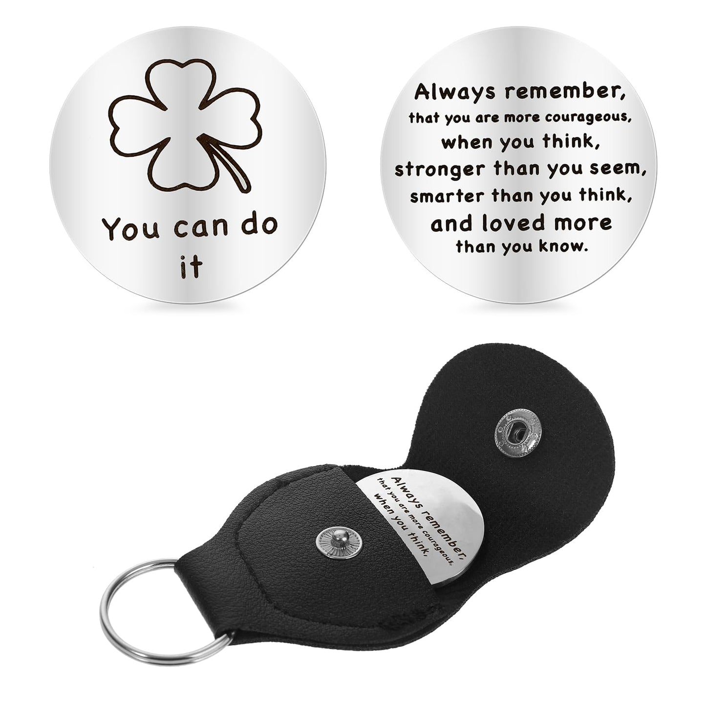 TIESOME Pocket Hug Token, Motivational Bag Hug Lucky Charm Long Distance Relationship Keepsake Stainless Steel Double-Sided Token Inspirational Pocket Coin Gift for Family Friends Lovers(Silver)