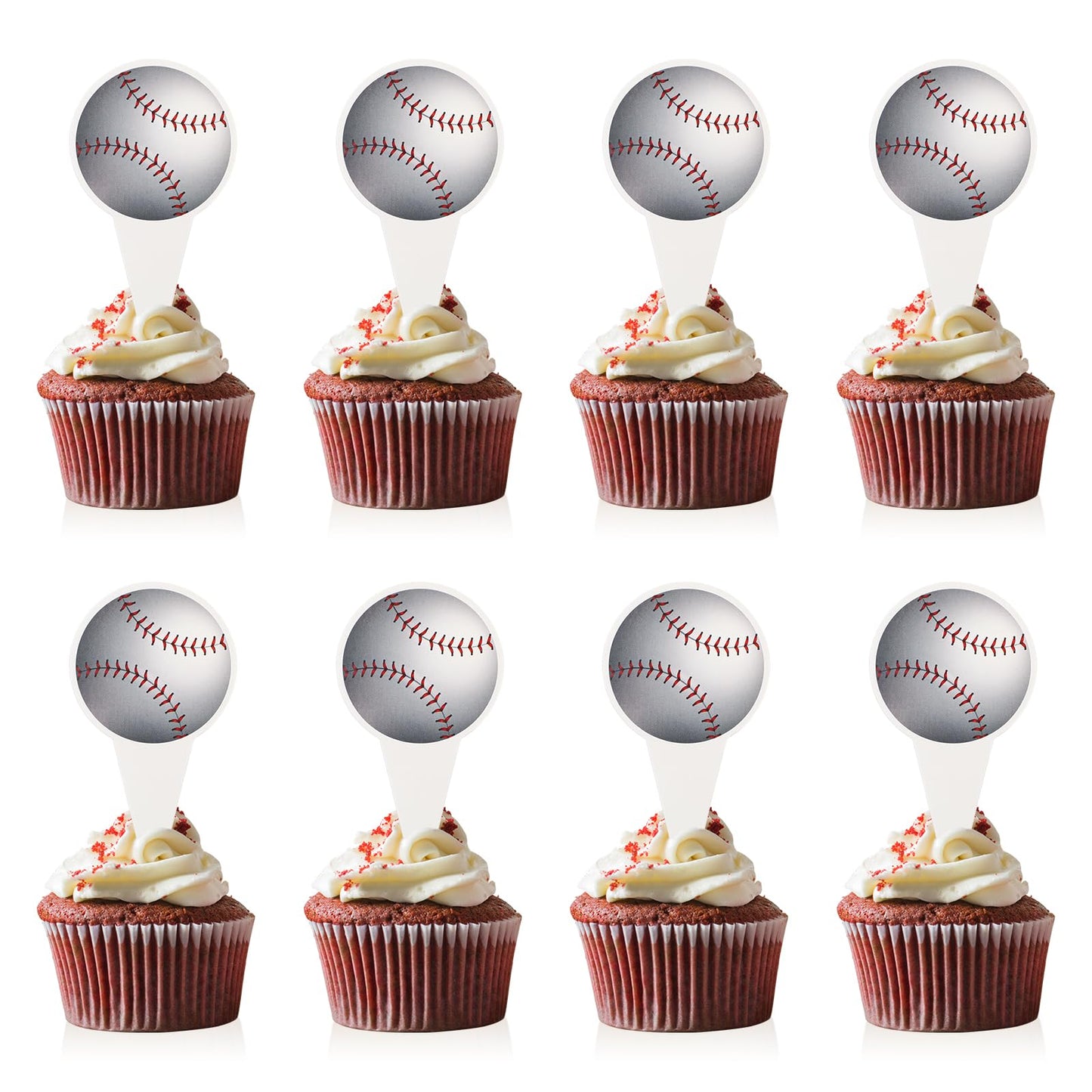 Giantree 36 Pcs Baseball Cupcake Toppers, Baseball Cake Toppers Picks Baseball Cake Decorations for Kids Baseball Theme Party Baby Shower Birthday Party Sport Balls Cake Decorations